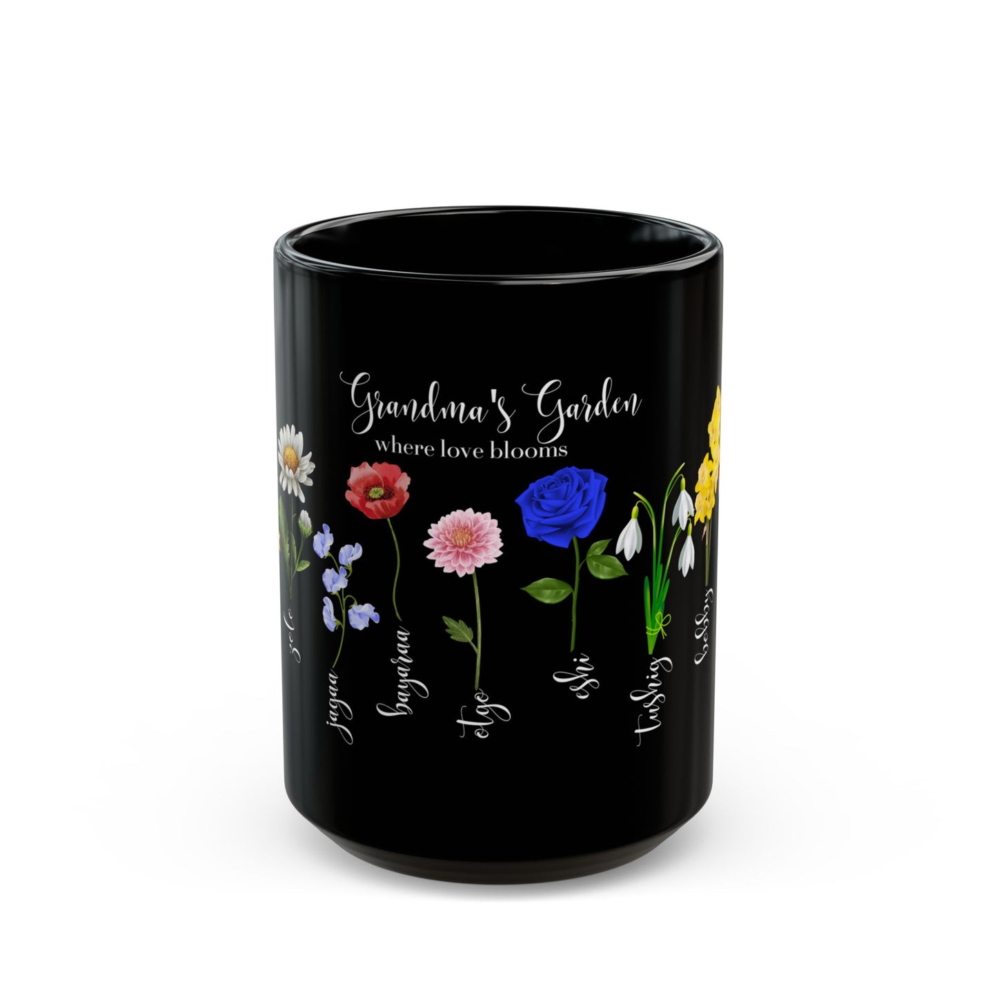 Grandma's Garden, Where Love Blooms - Black Mug