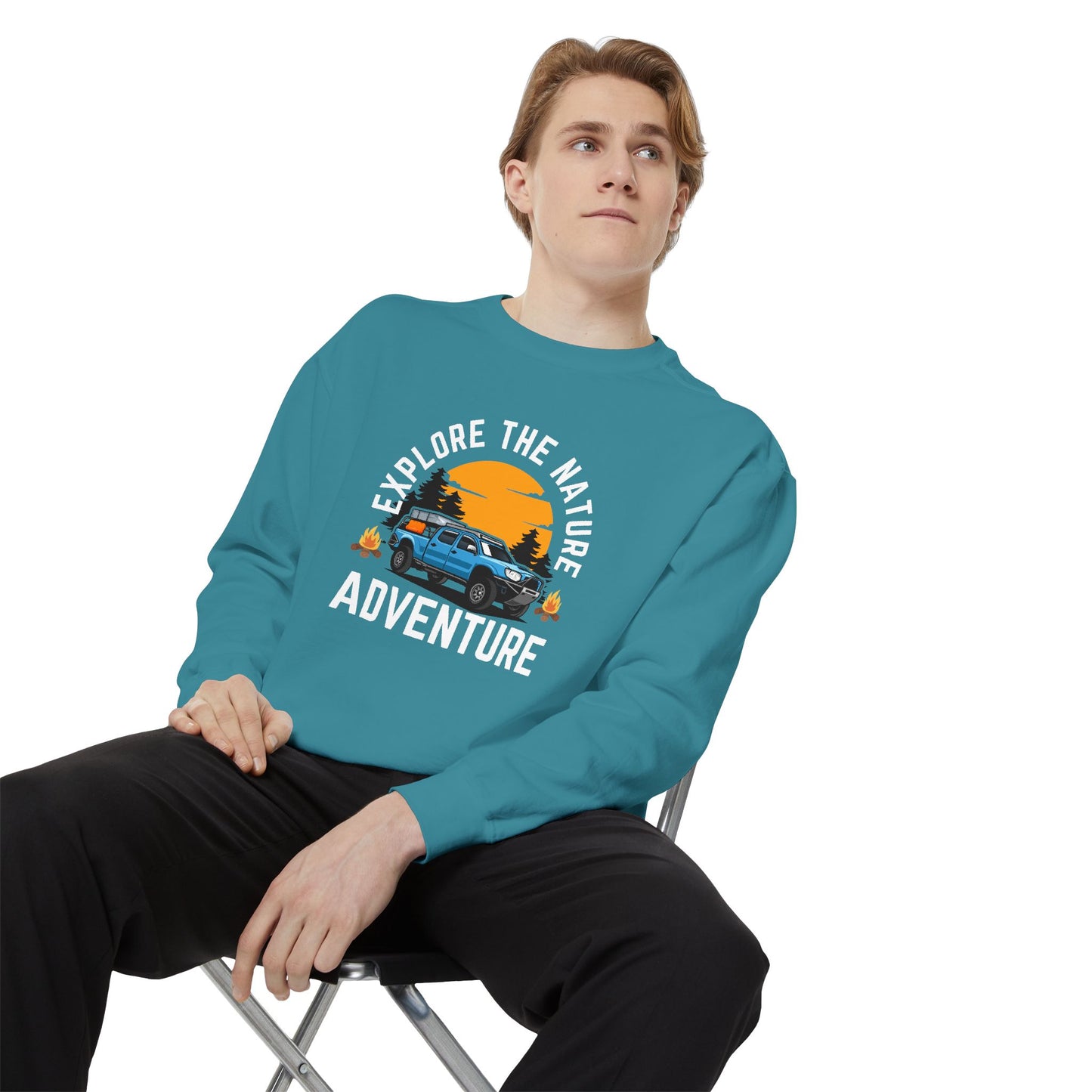 Explore the Nature - Unisex Garment-Dyed Sweatshirt - 10619