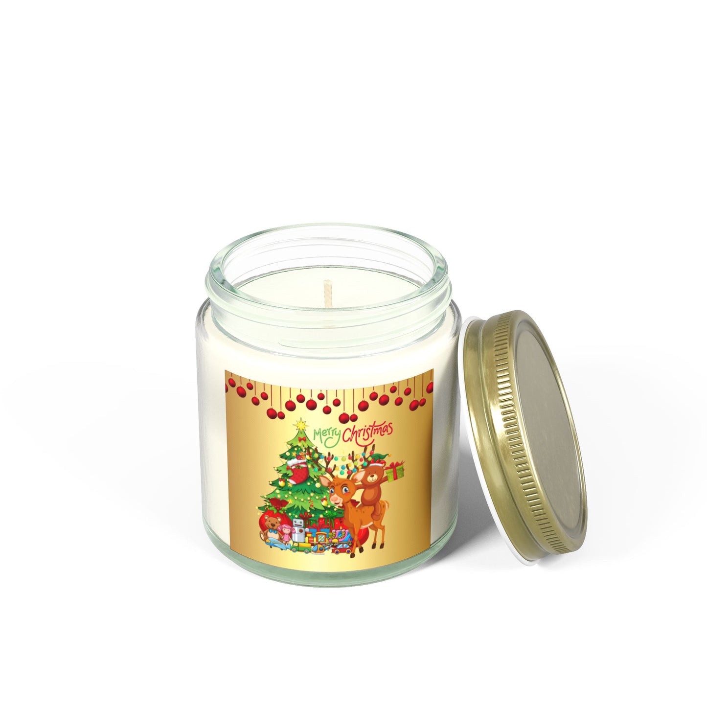 Merry Christmas - Scented Candles, Coconut Apricot Wax (4oz, 9oz)