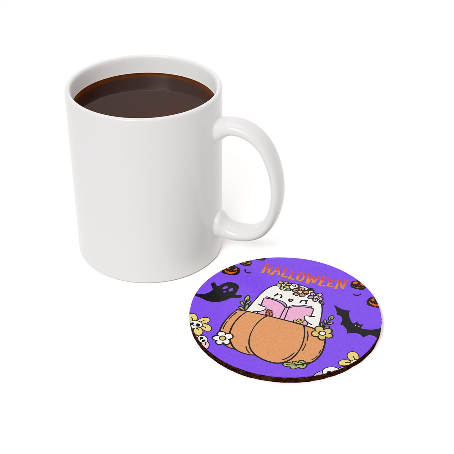 Halloween Flowers - Cork Back Coaster - 14005