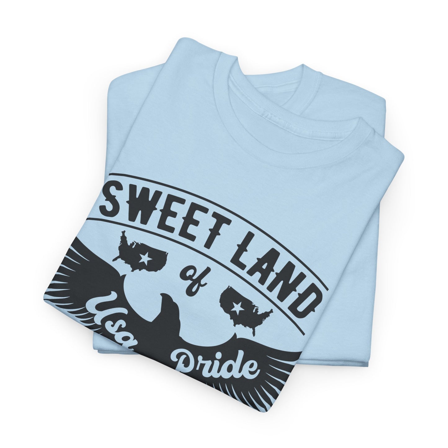 Sweet Land of Liberty Design, Unisex Heavy Cotton Tee: Patriotic T-shirt, Gift for Freedom Lovers, Casual Wear, Independence Day Shirt - 13492
