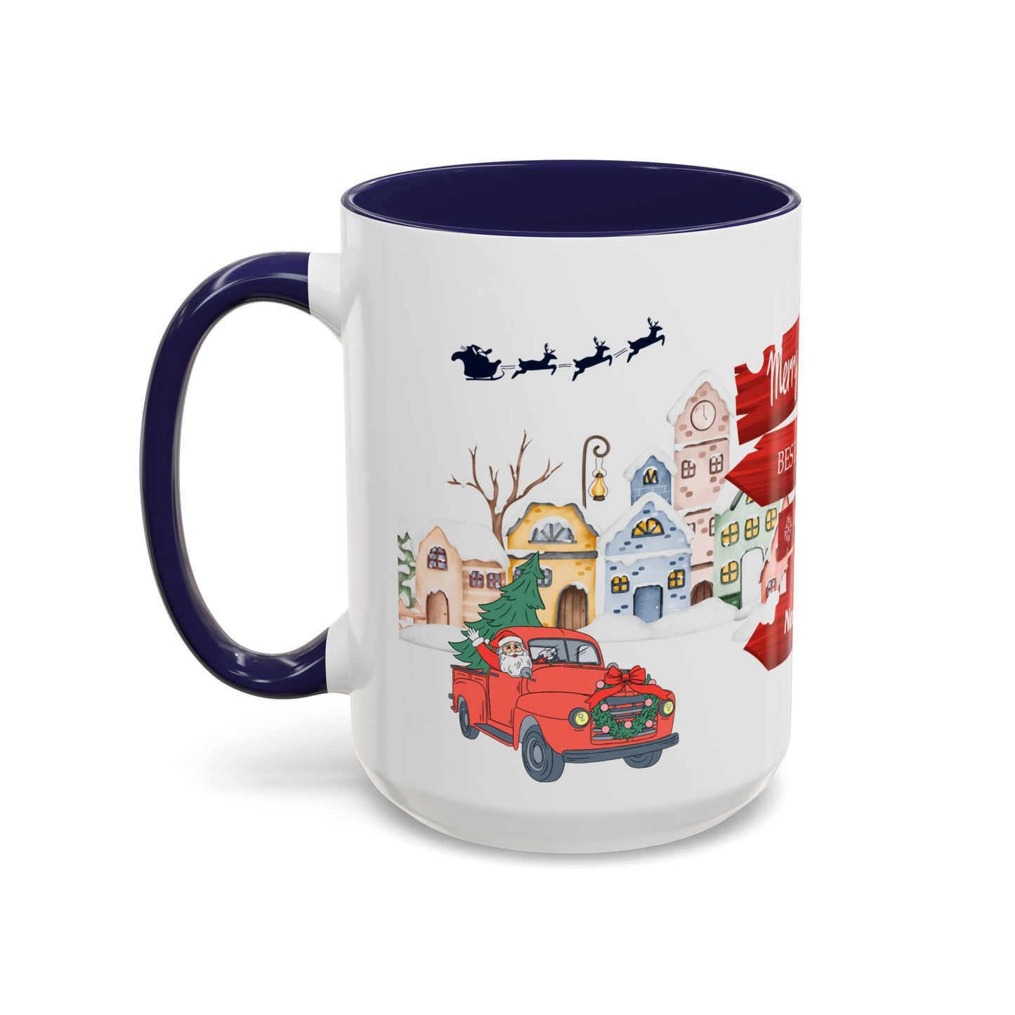 Merry Christmas - Accent Coffee Mug (11, 15oz)