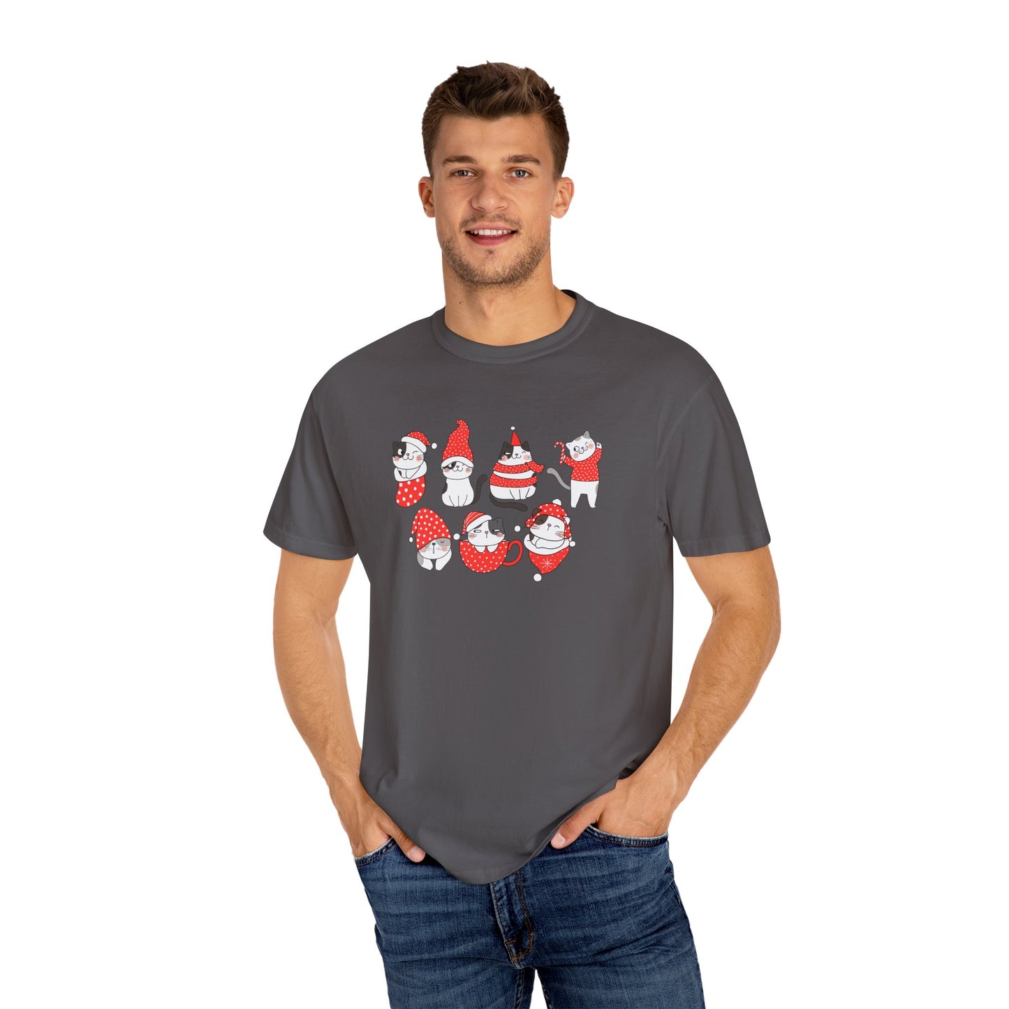 Christmas Cats - Unisex Garment-Dyed T-shirt - 10077