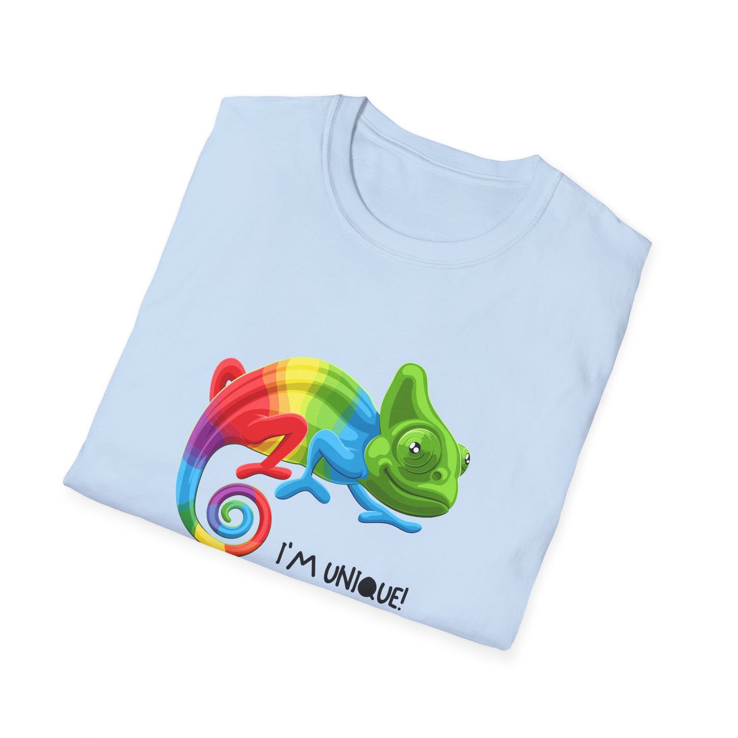 Unique Colorful Chameleon Unisex Softstyle T-Shirt - I'm Unique - 11823
