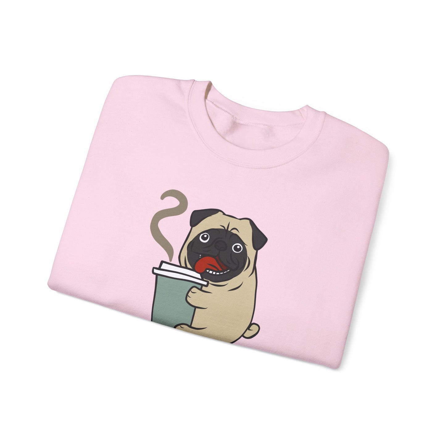 Pug, Coffee is Why I Got Out of Bed This Morning - Unisex Heavy Blend™ Crewneck Sweatshirt - 11317