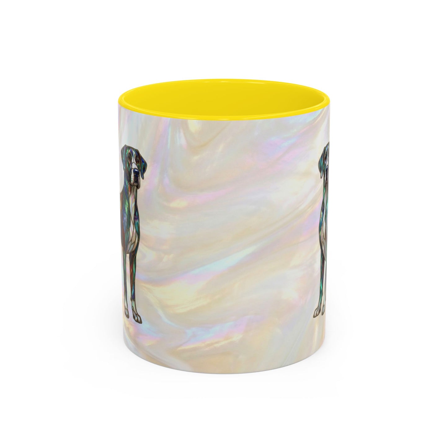 Personalized Great Dane Dog Mug — Stained Glass Design (11/15 oz) - 14550