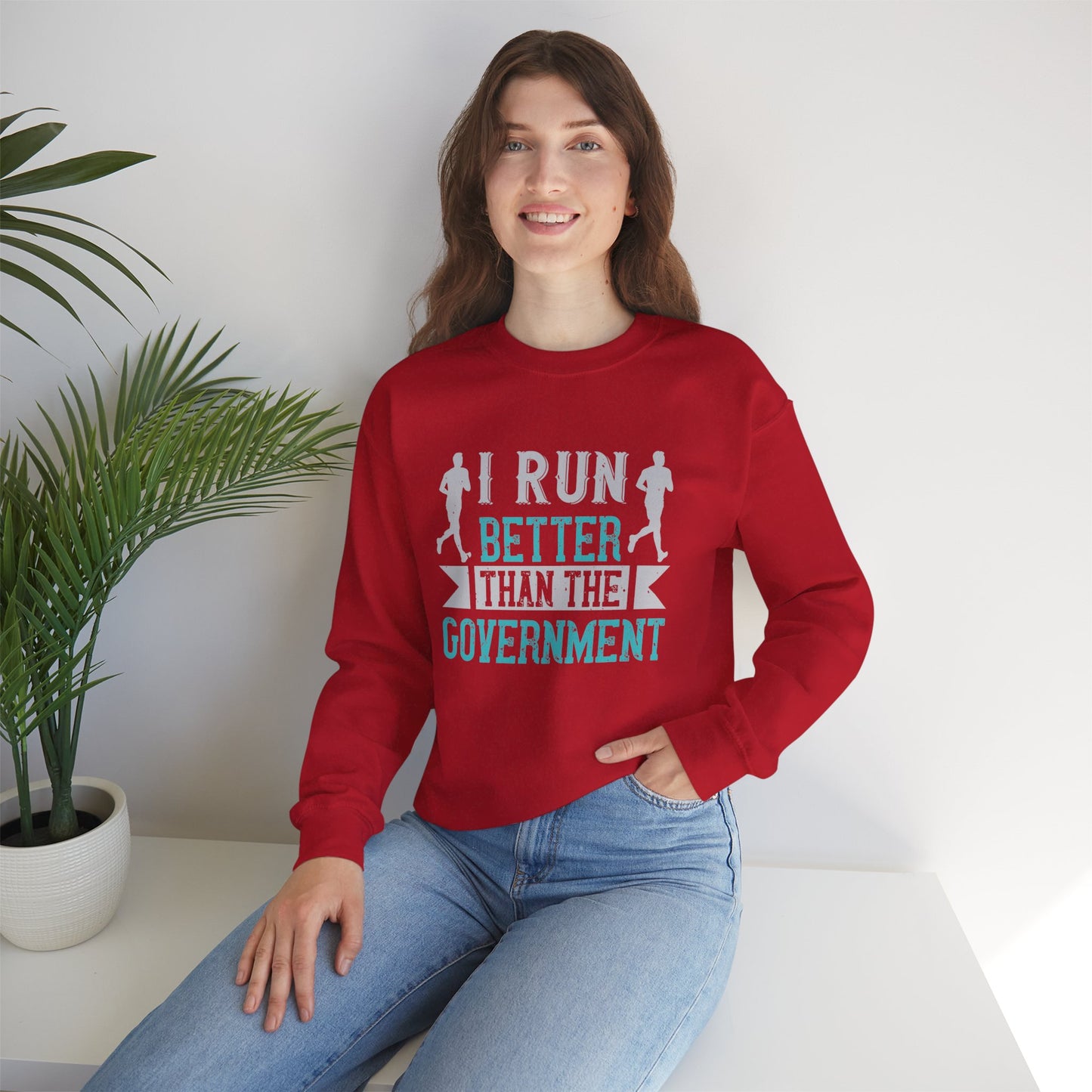 I Run Better Than the Government - Unisex Heavy Blend™ Crewneck Sweatshirt