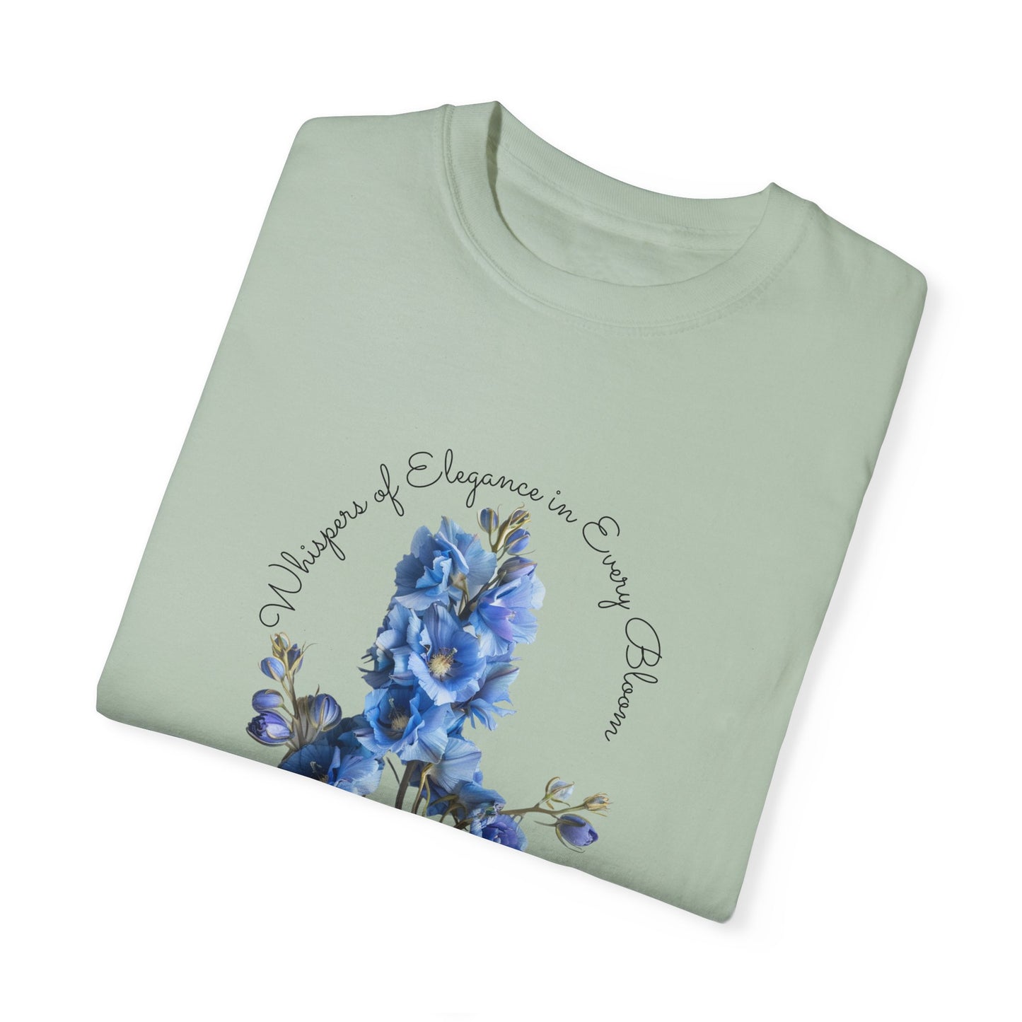 Happy Birthday, July, Delphinium - Unisex Garment-Dyed T-shirt - 10414