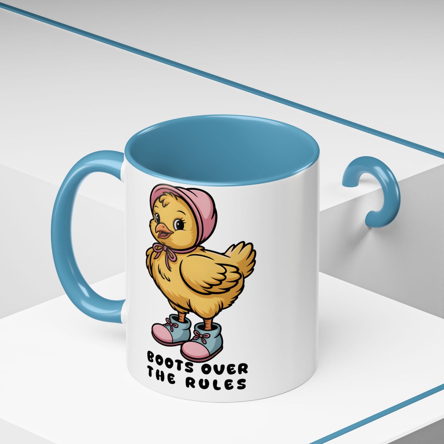 Boots Over The Rules Chick Mug – Cute Chicken Coffee Mug Funny Gift 11/15oz - 14862