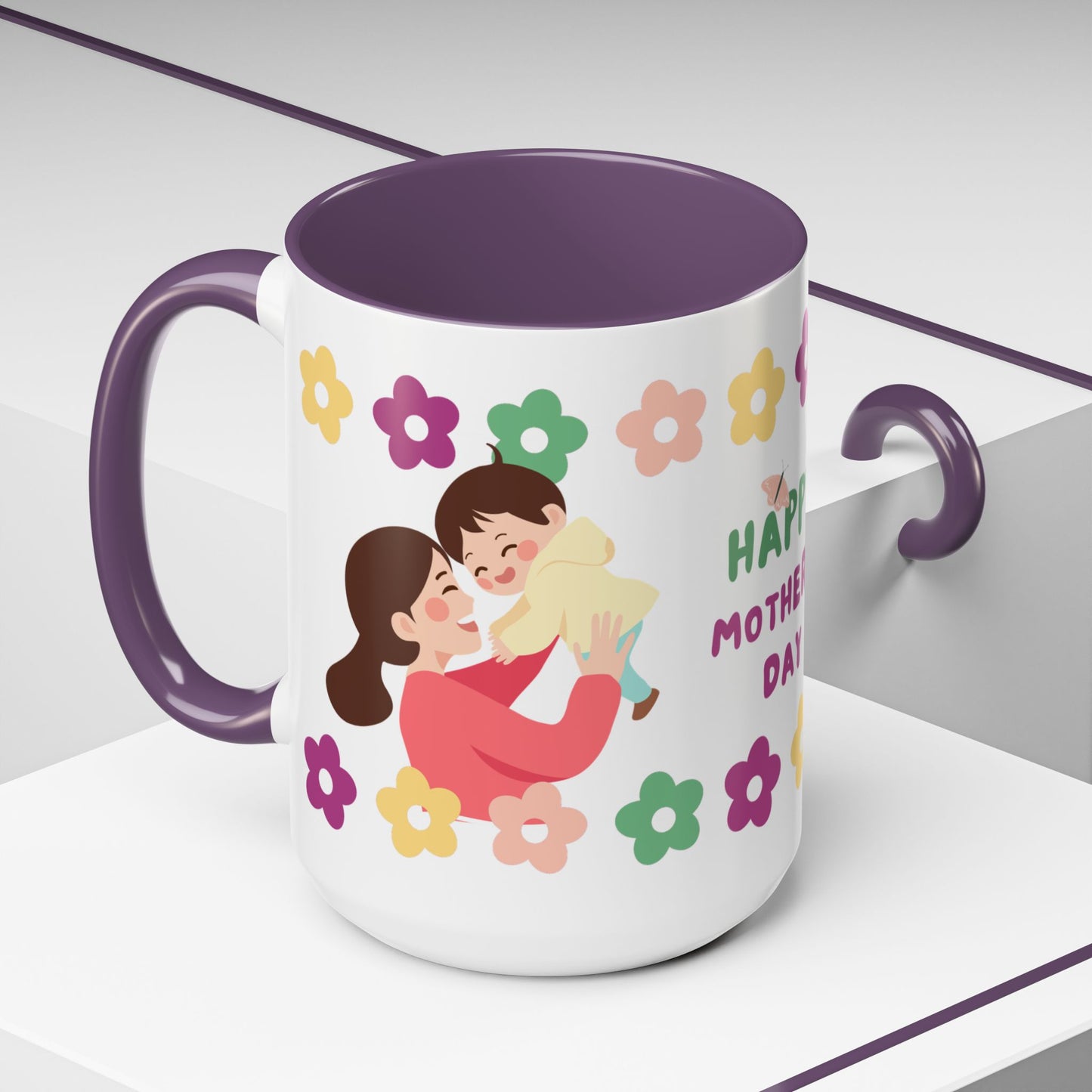 Happy Mother's Day Floral Accent Coffee Mug - 11/15oz - 12491