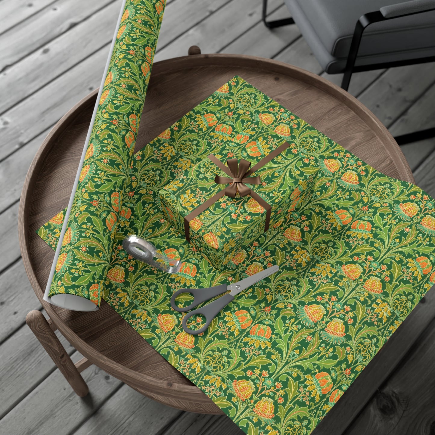 Vintage Green Flower Pattern - Gift Wrap Papers - 10295