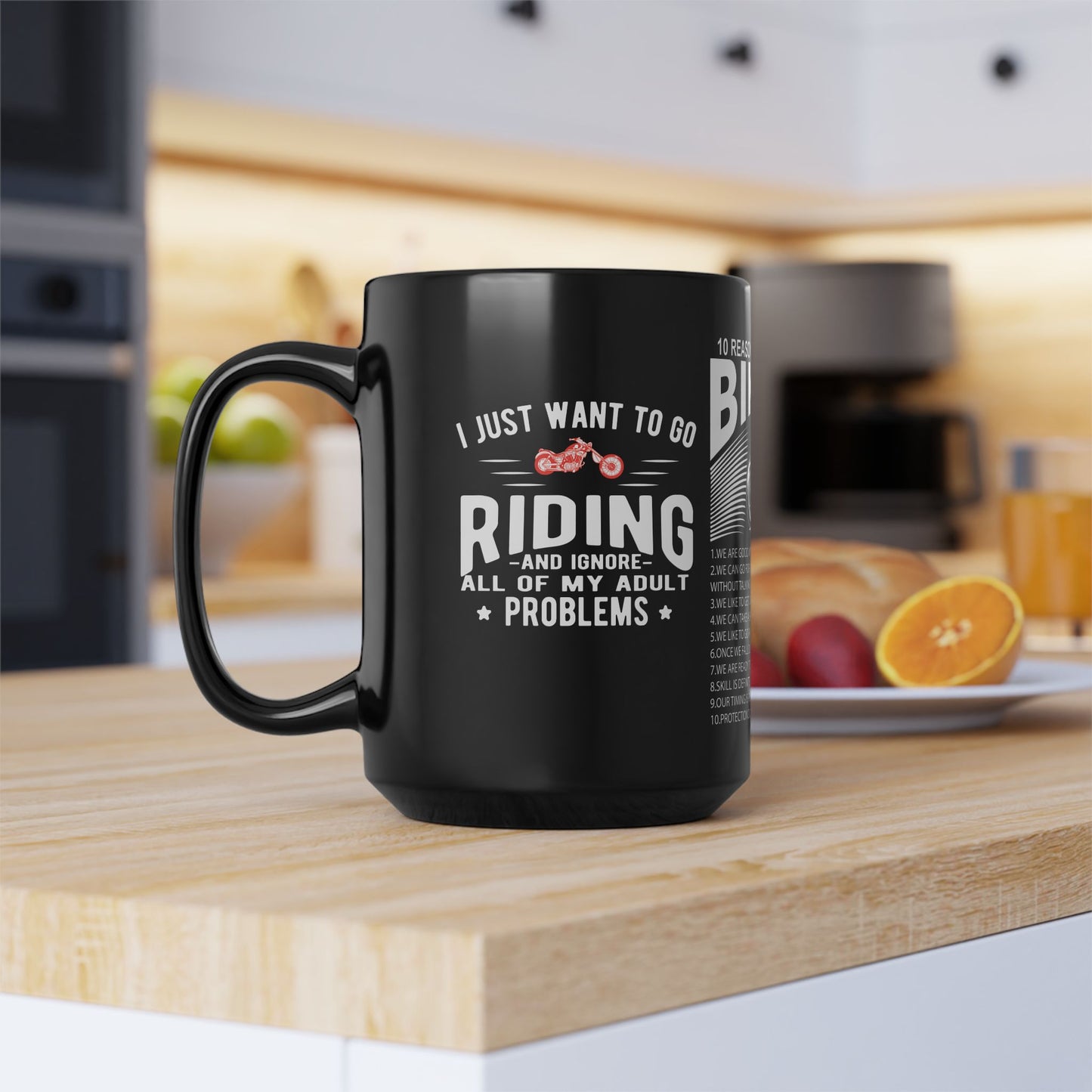 10 Reasons To Be With A Biker - Black Mug (11oz, 15oz)