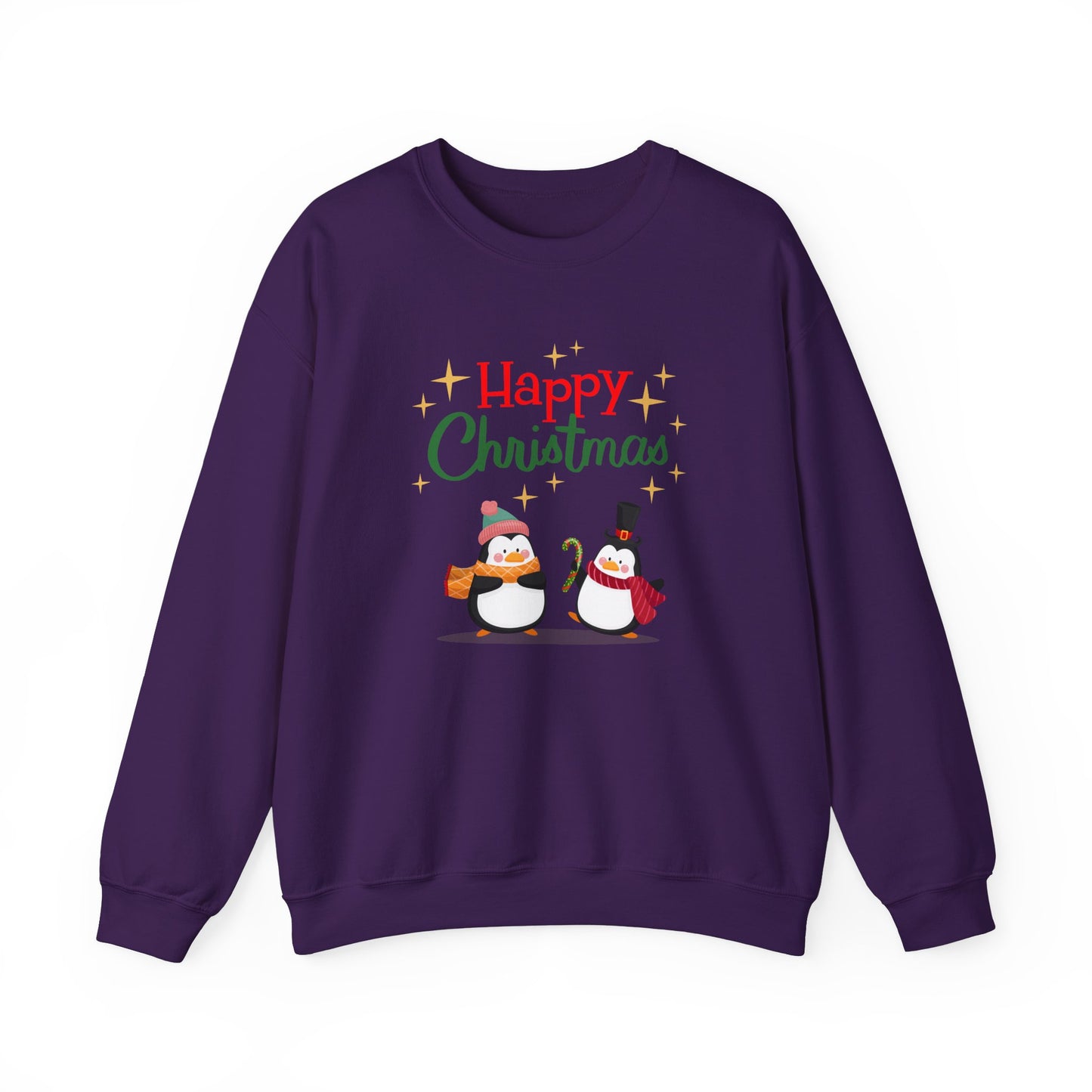 2 Penguins: Happy Christmas - Unisex Heavy Blend™ Crewneck Sweatshirt