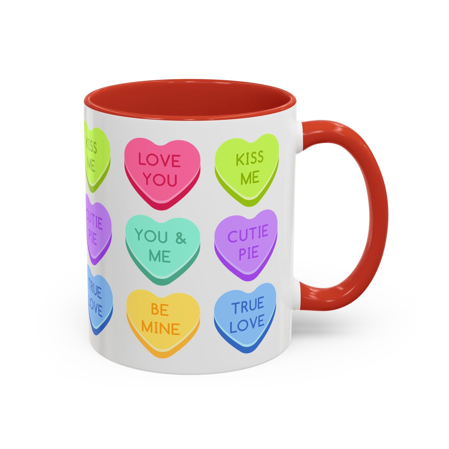 Love You, Kiss Me - Accent Coffee Mug (11, 15oz) - 11541