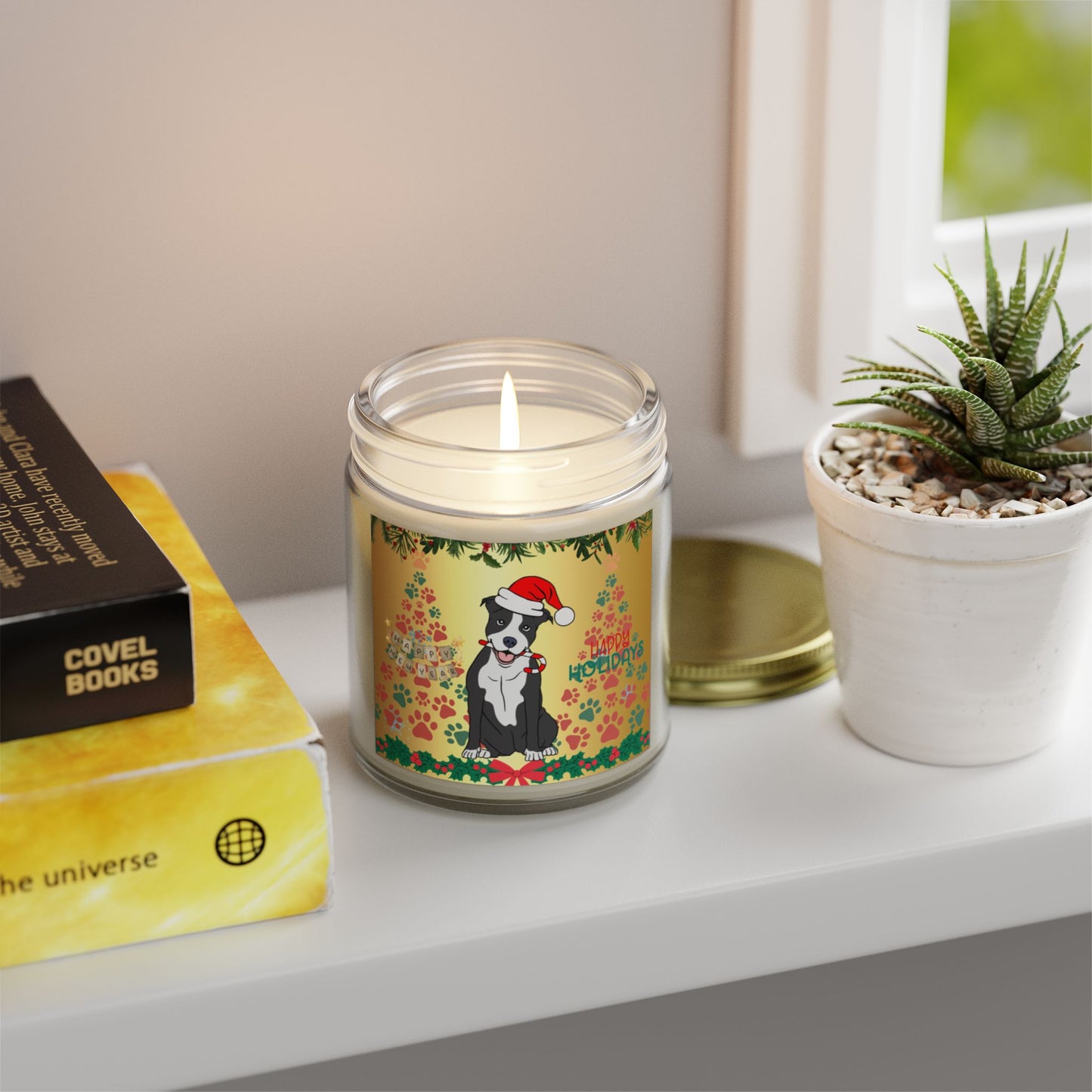 Dog: Happy Holidays - Scented Candles, Coconut Apricot Wax (4oz, 9oz)