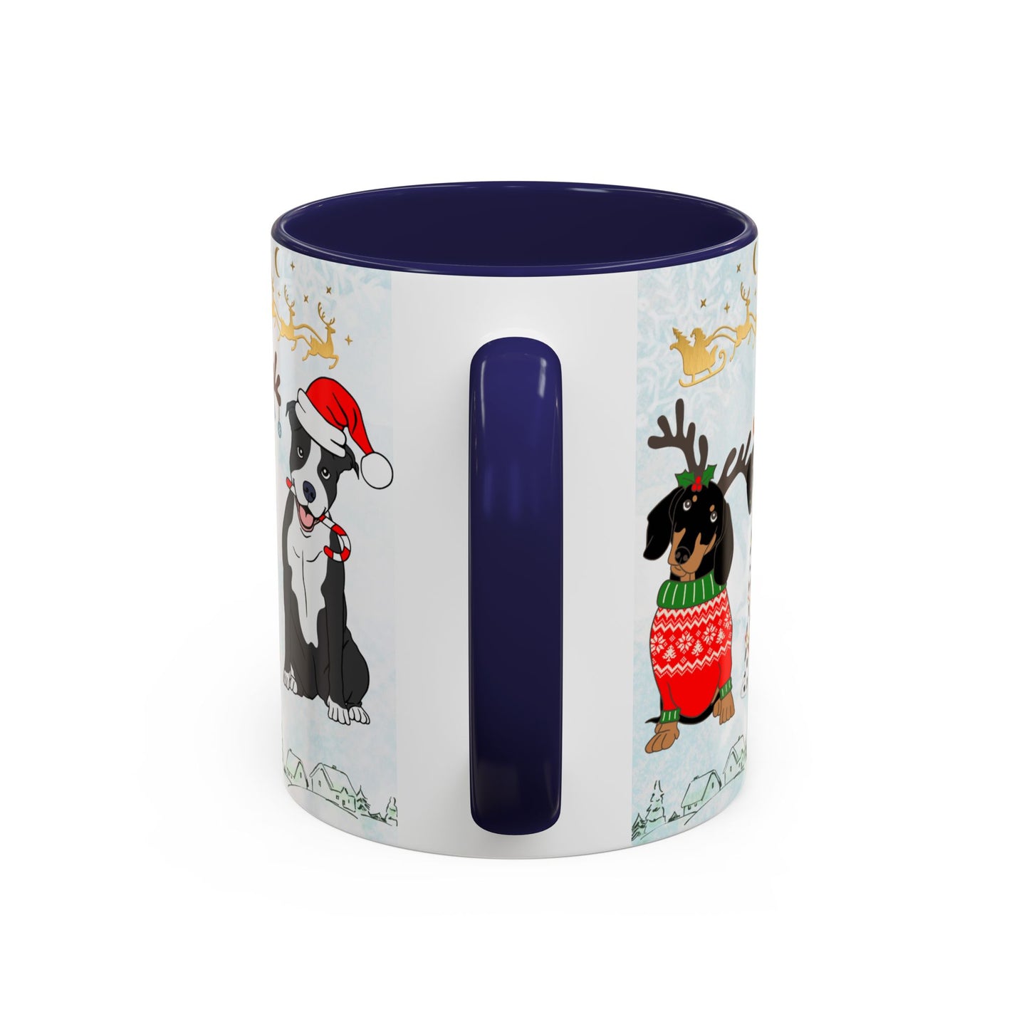 Merry Christmas Dogs - Accent Coffee Mug (11, 15oz)