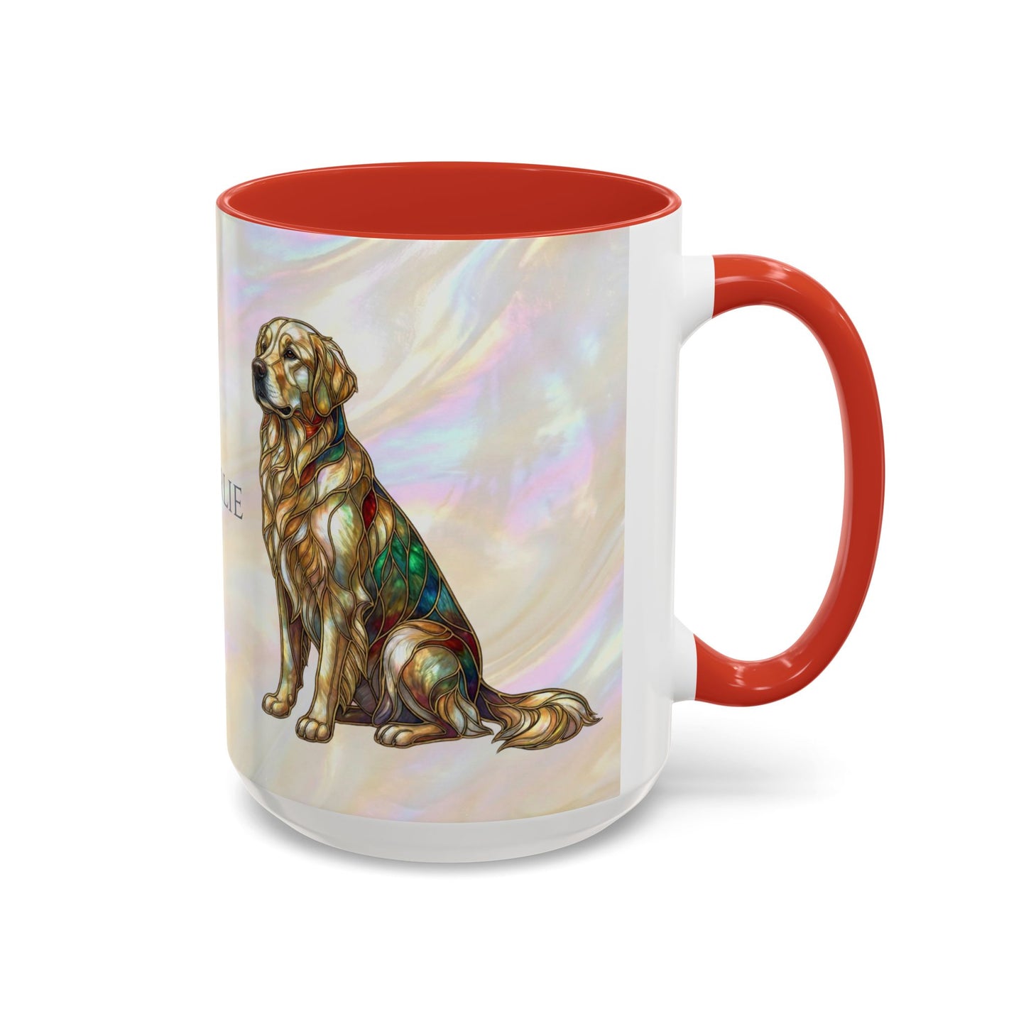 Personalized Golden Retriever Coffee Mug - Stained Glass Design 11/15oz - 14534