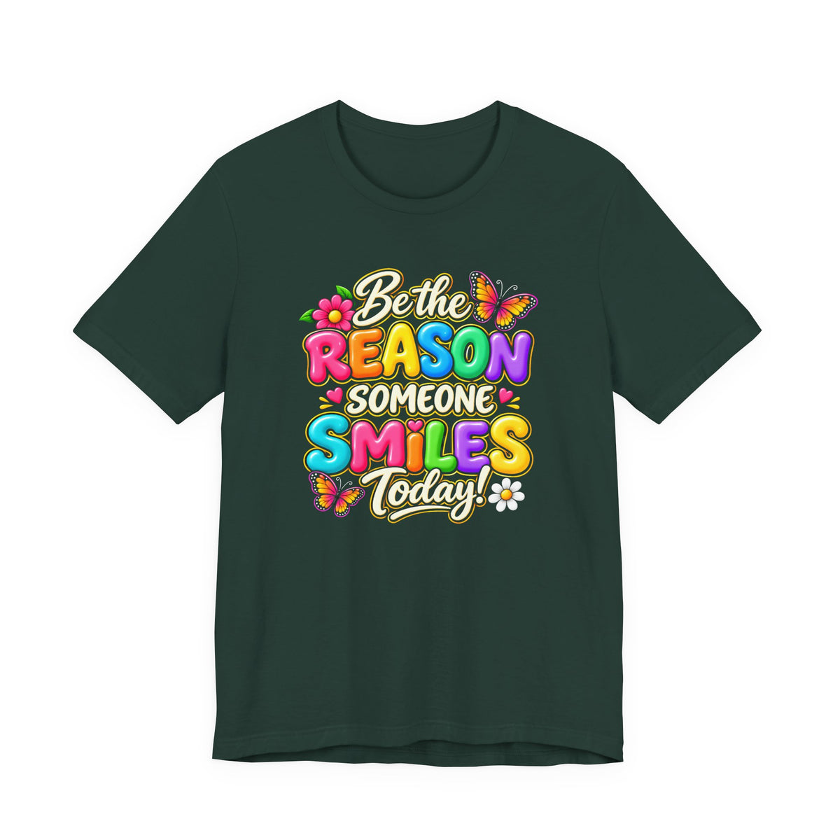 Be the Reason Someone Smiles Today T-Shirt, Colorful Inspirational Floral Tee - 14511
