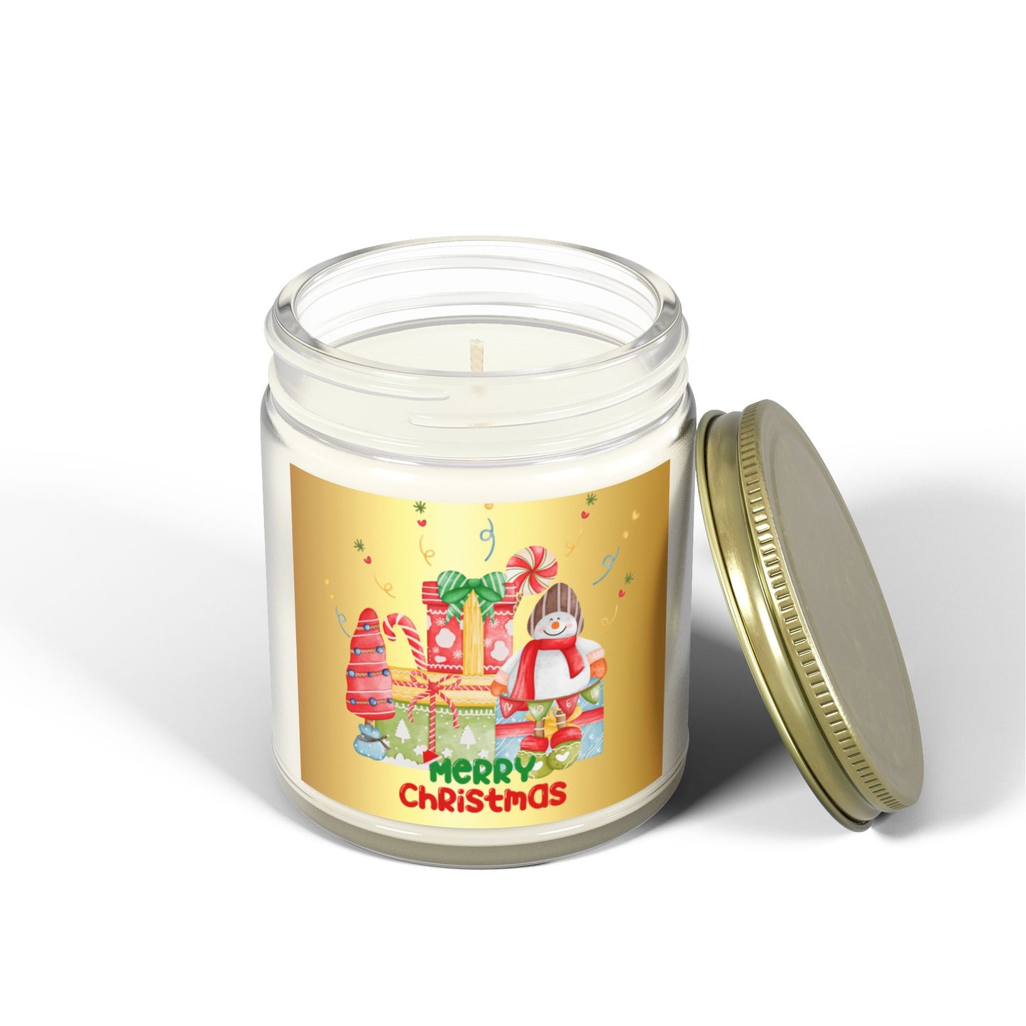 Merry Christmas  - Scented Candles, Coconut Apricot Wax (4oz, 9oz) - 10110