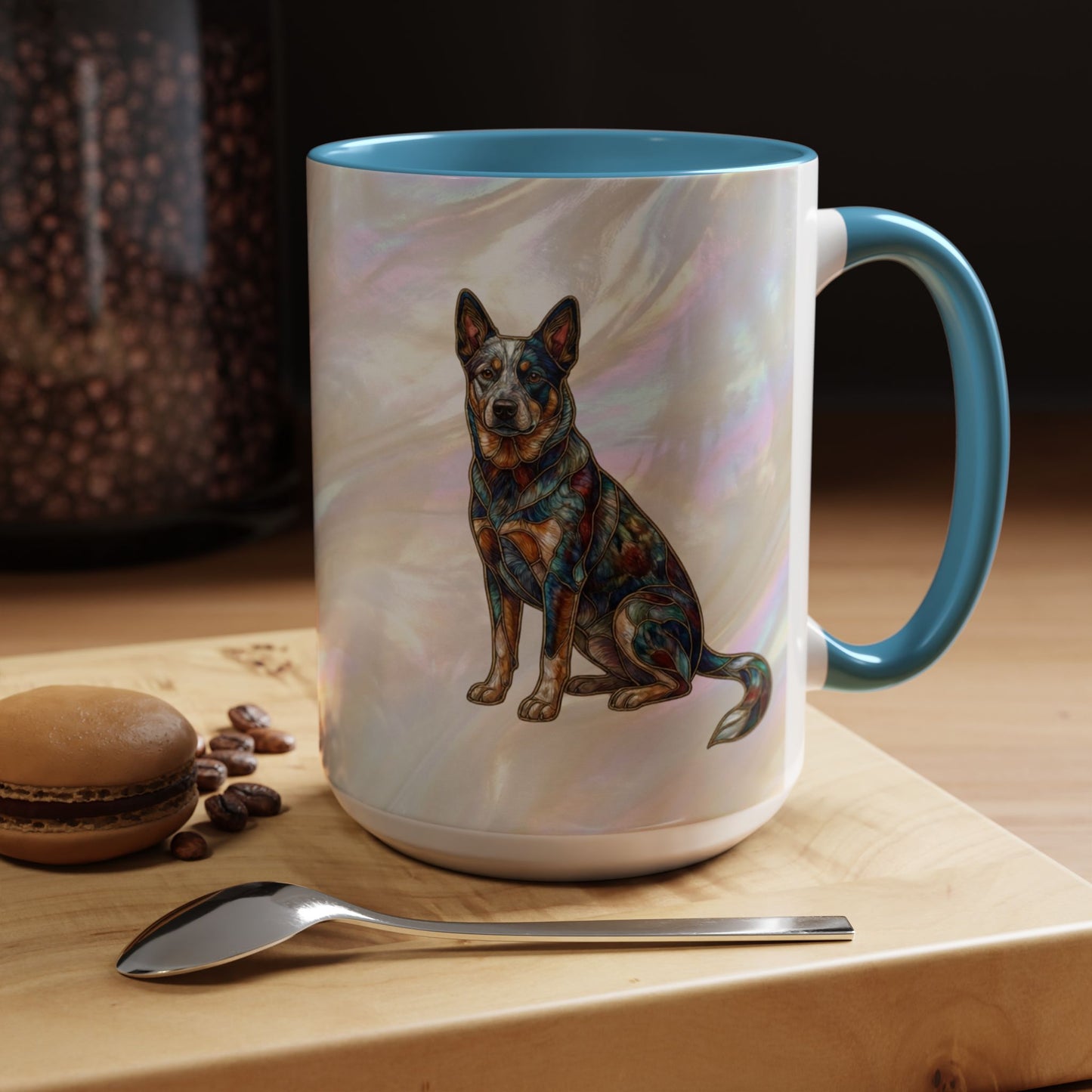 Australian Cattle Dog Accent Mug — Stained Glass Design (11/15oz) - 14613