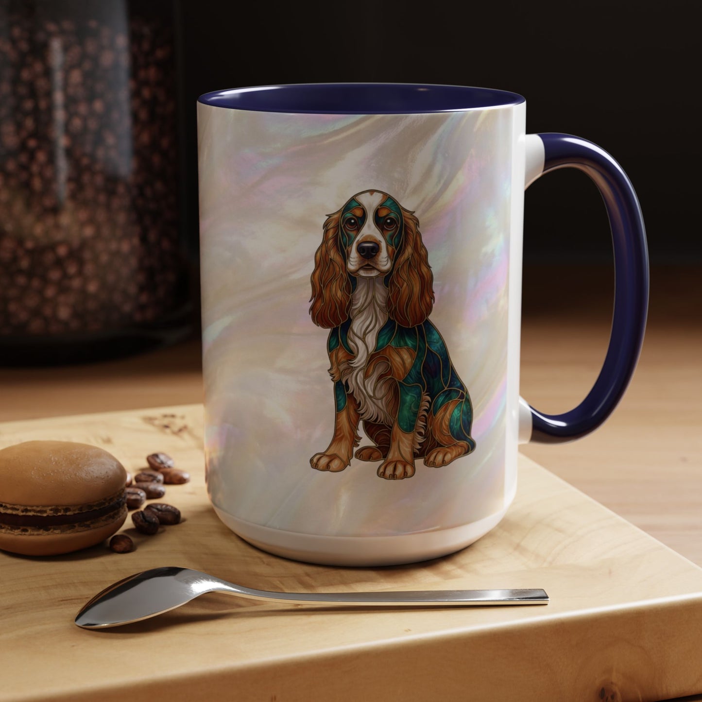 Cocker Spaniel Accent Coffee Mug -Stained Glass Style (11/15oz) - 14626