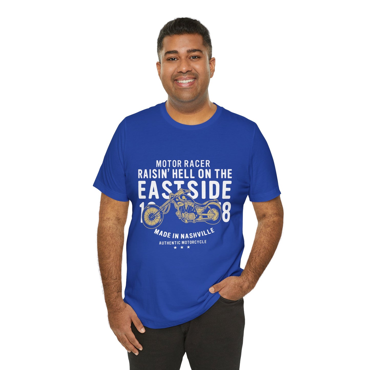 Motor Racer, Raising Hell On the Fastside - Unisex Jersey Short Sleeve Tee