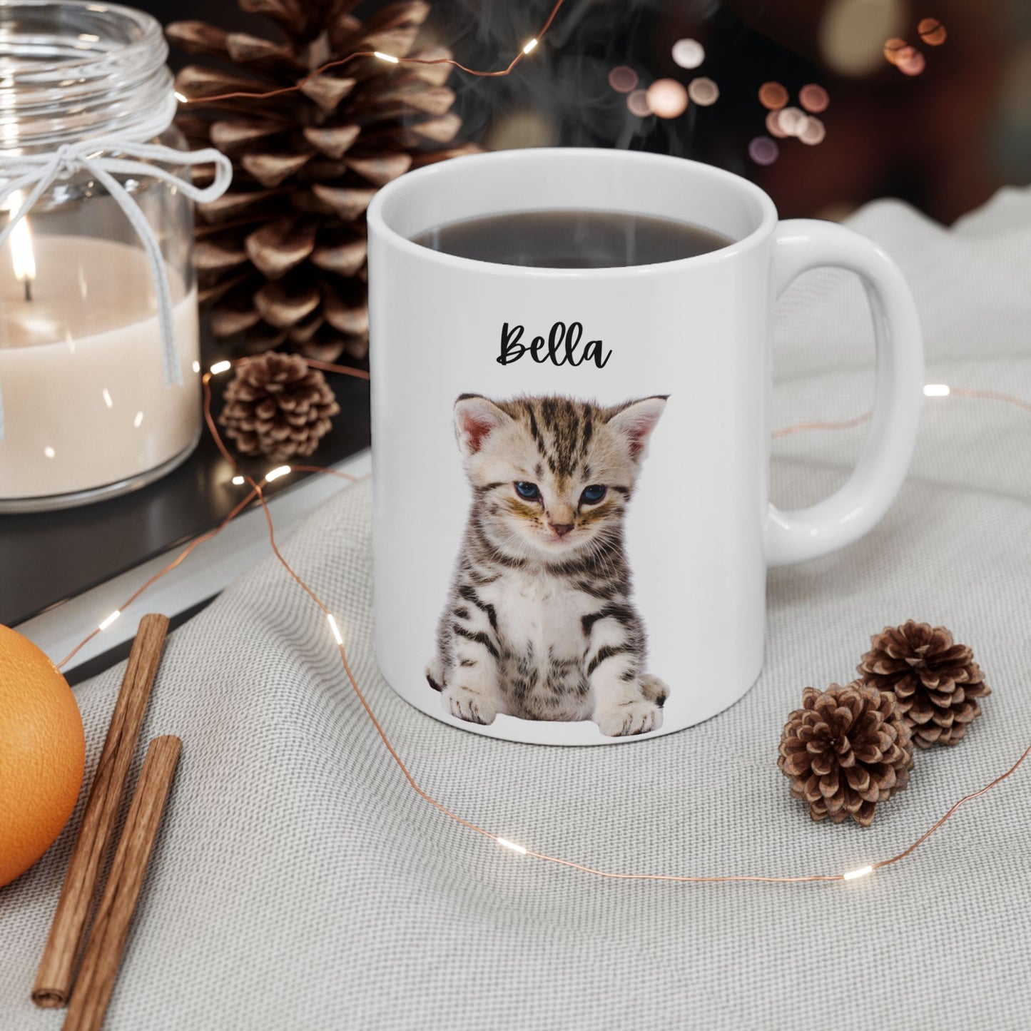 Cute Pet Ceramic Mug for Animal Lovers, Cat/ Dog Coffee Cup, Personalized Gift for Birthdays, Holidays, Home Decor - 14192