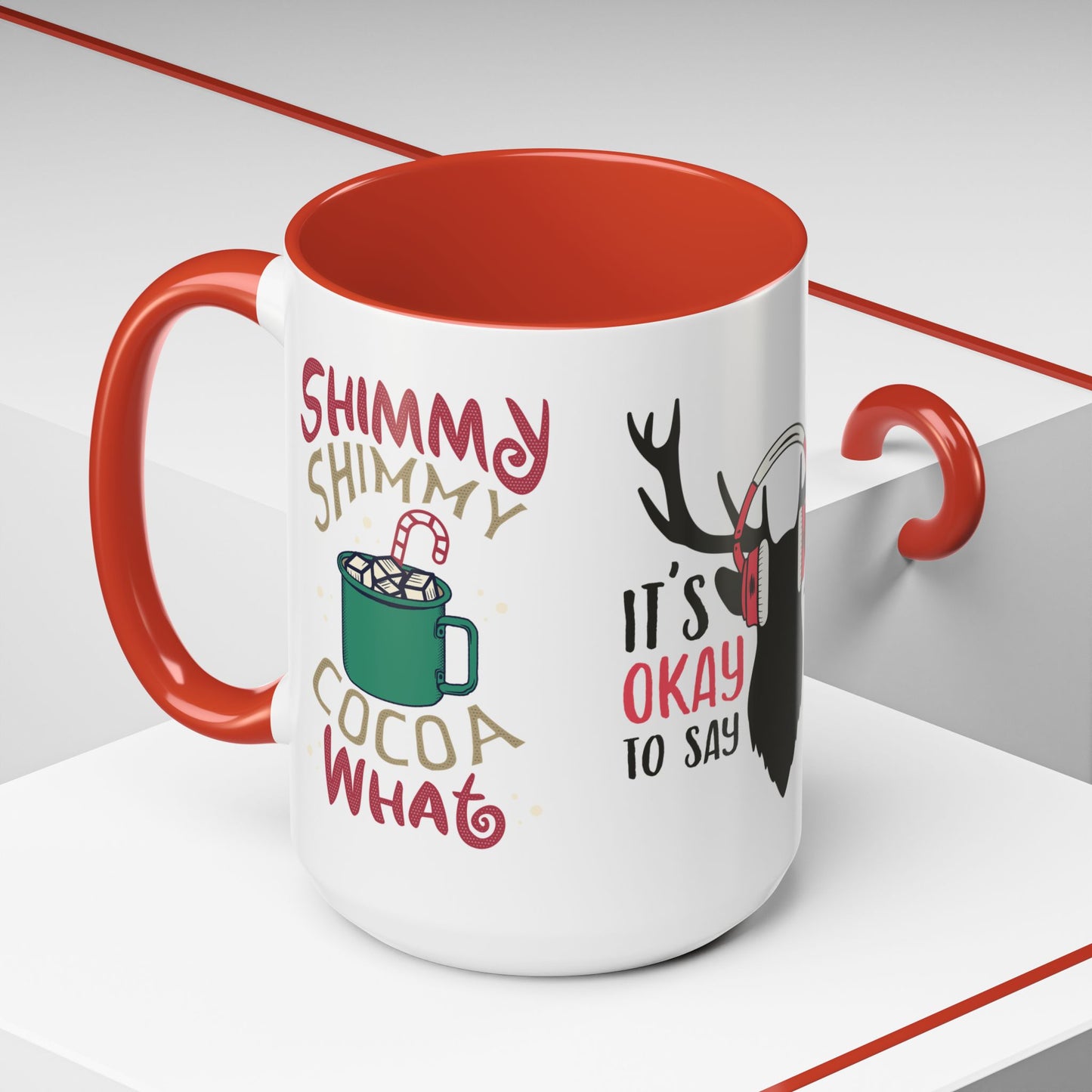 It's Ok To Say Ho Ho! - Accent Coffee Mug (11, 15oz)