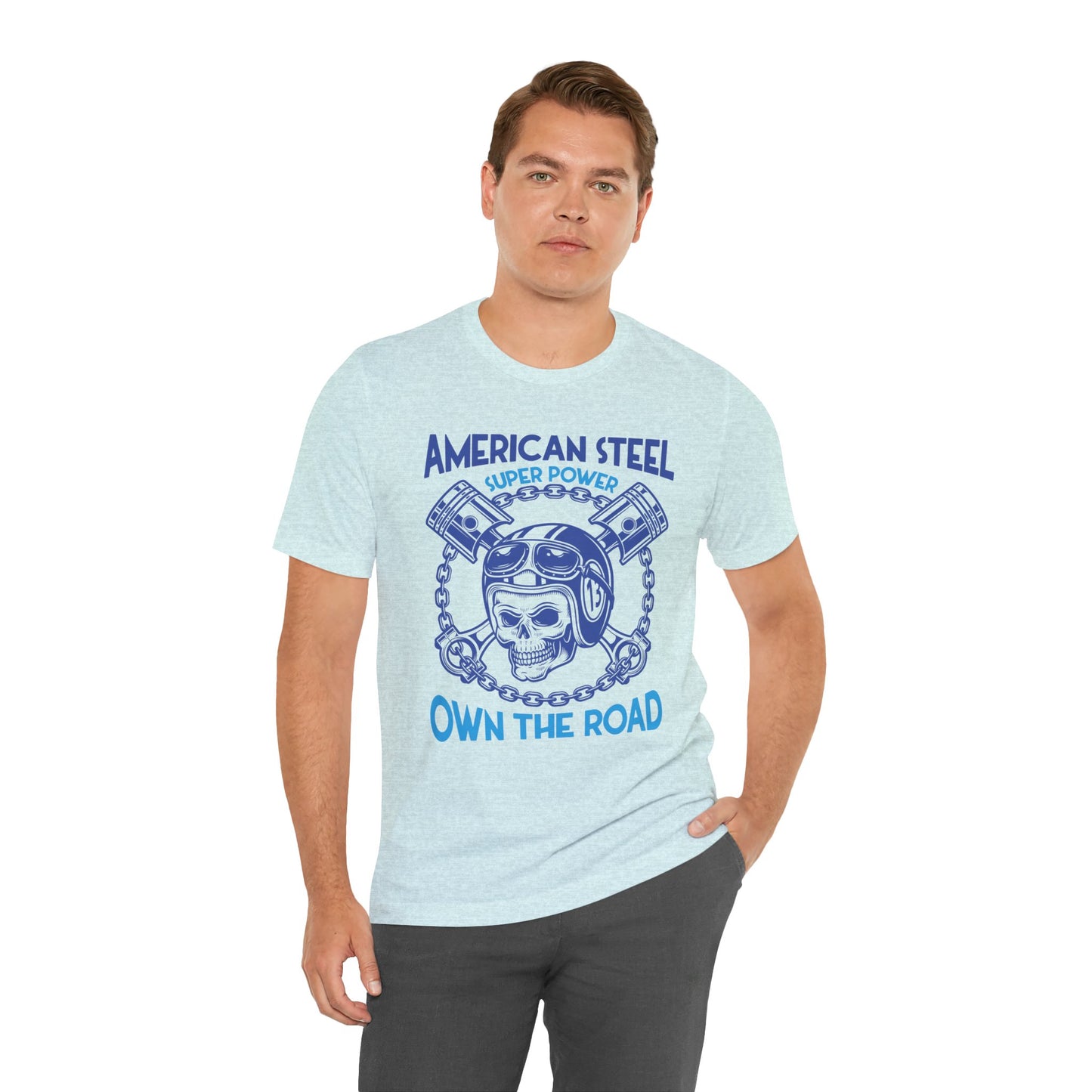 American Steel, Super Power On The Road - Unisex Jersey Short Sleeve Tee - 13557