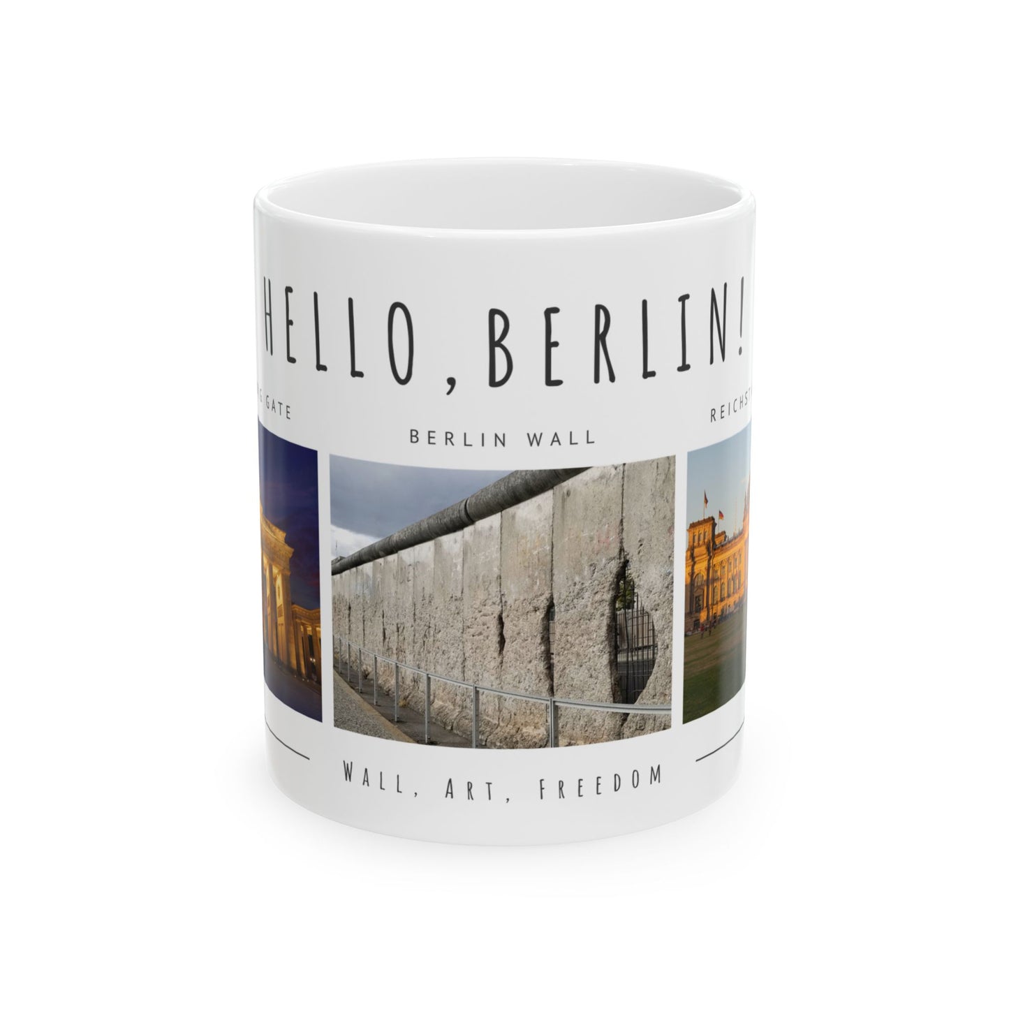 Hello Berlin! Ceramic Travel Mug with Cityscape Design - Perfect Gift for Travelers and History Lovers - 12015