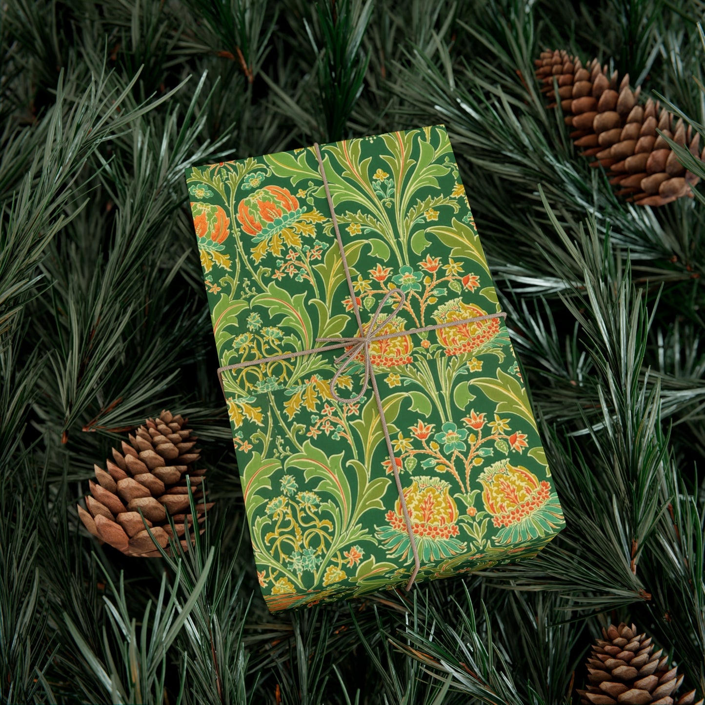 Vintage Green Flower Pattern - Gift Wrap Papers - 10295