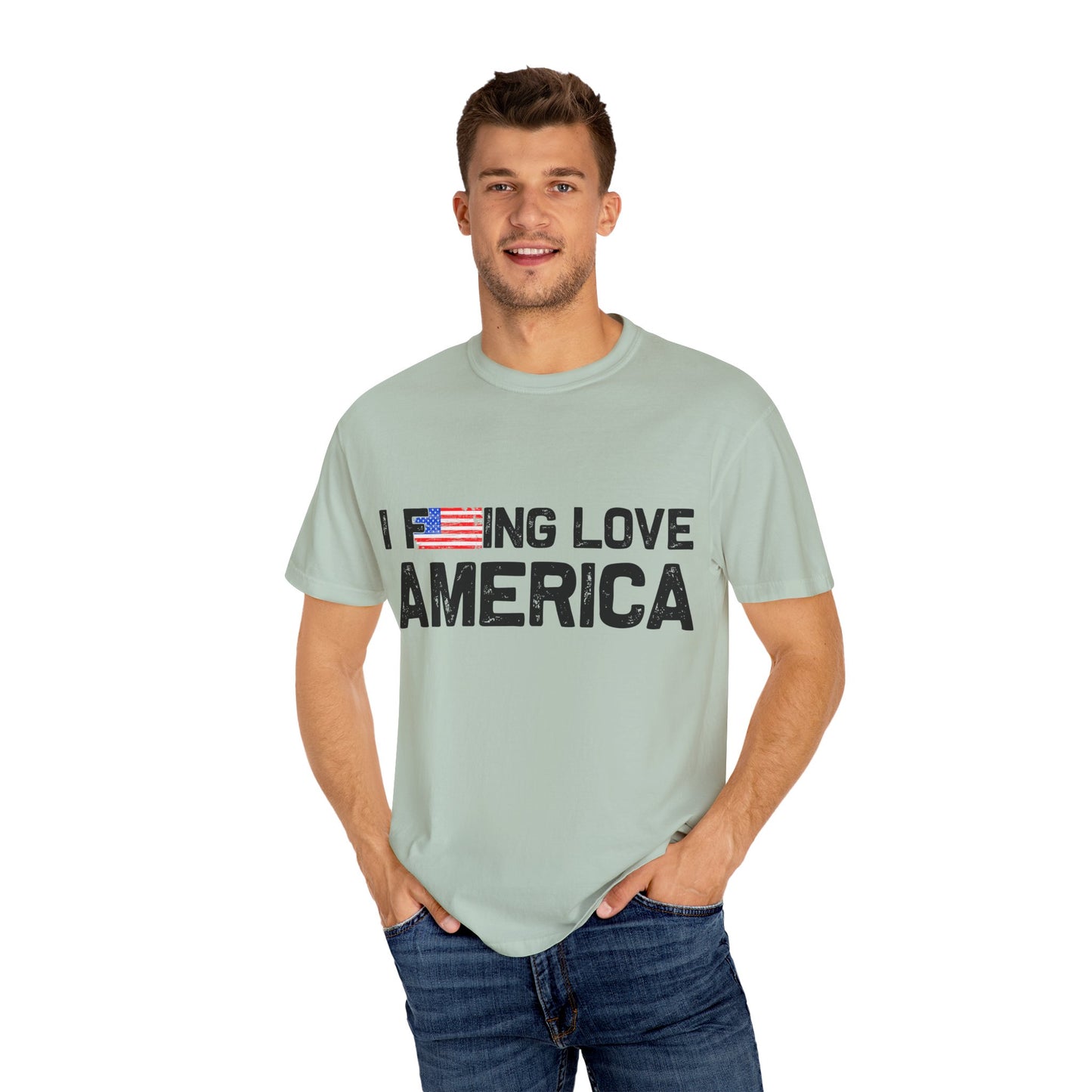 Unisex T-Shirt with Patriotic Love for America, Casual Tee, Independence Day Gift, Love America Shirt, Gift for Patriot - 13654