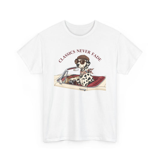 Retro Dog Driving T-Shirt – “Classics Never Fade” Vintage Convertible Tee Gift - 14850