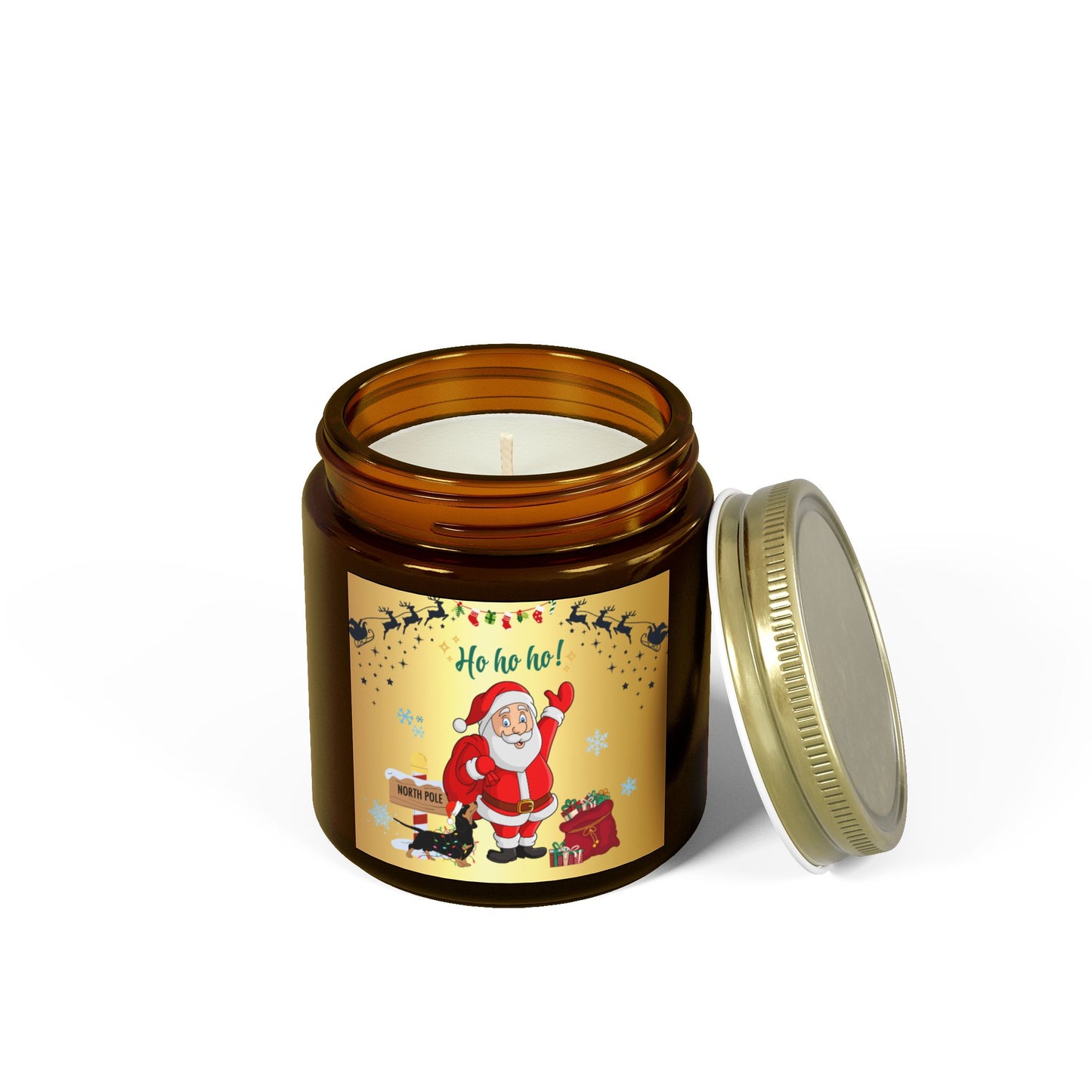 Santa - Scented Candles, Coconut Apricot Wax (4oz, 9oz)