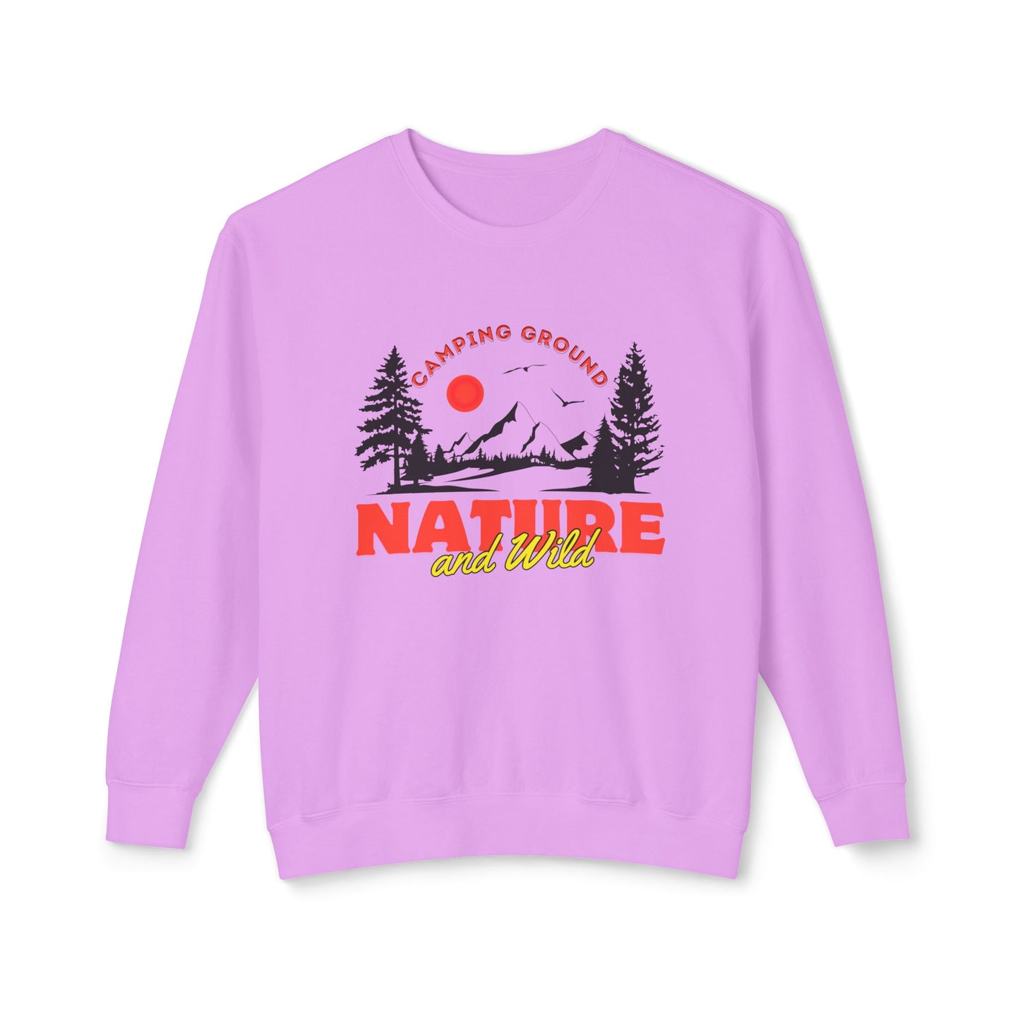 Camping Ground, Nature & Wild - Unisex Lightweight Crewneck Sweatshirt - 10743