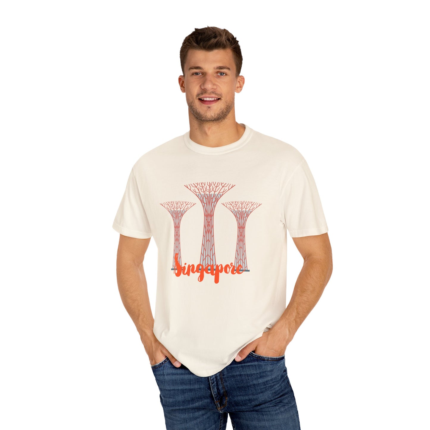 SingaporeT-Shirt - Casual Unisex Garment-Dyed Tee - 12085