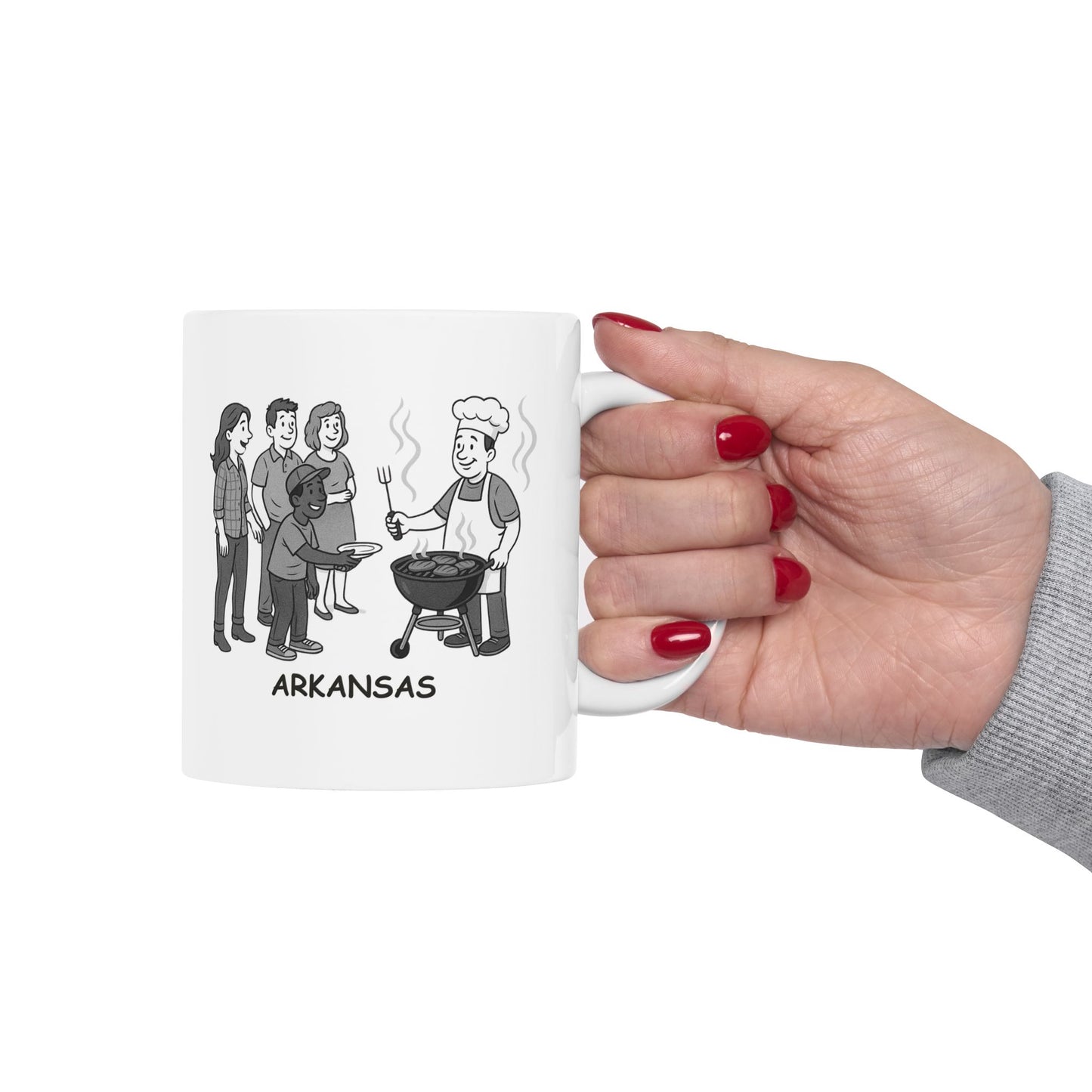 "Arkansas: Where everyone’s a friend and the BBQ is always worth the wait." Ceramic Mug - 13278