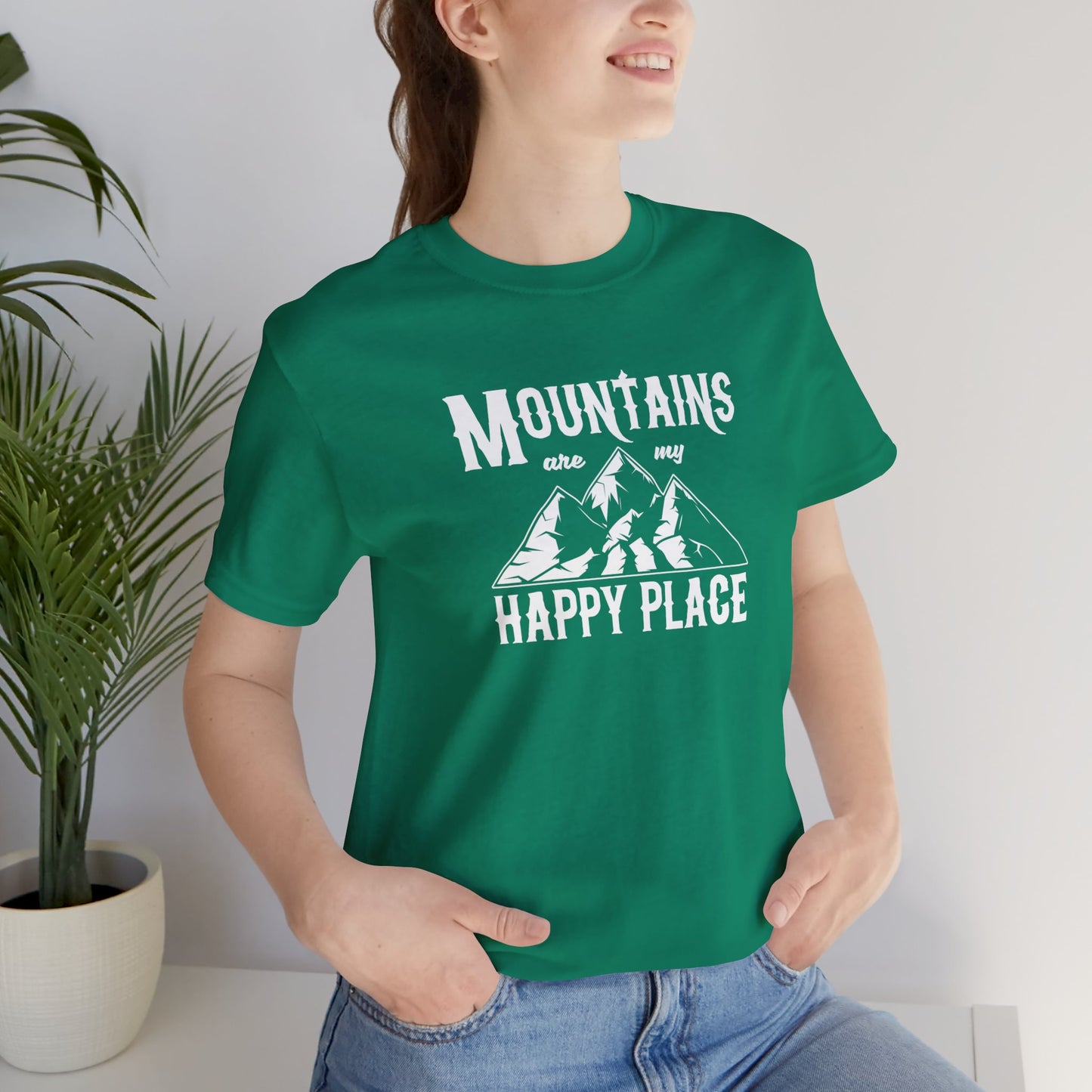 Mountains Are My Happy Place - Unisex Jersey Short Sleeve Tee