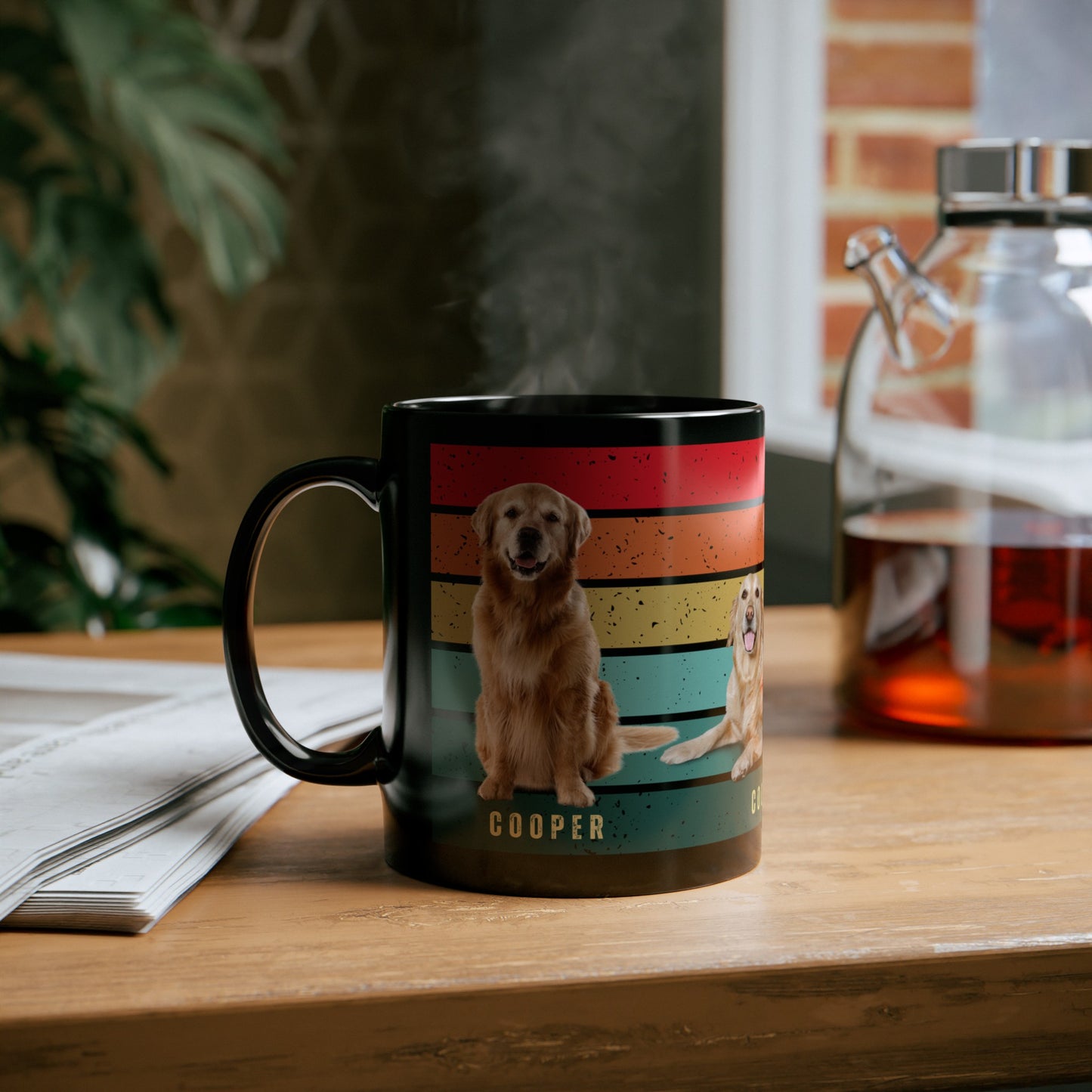 Custom Dog Photo  Black Mug (11oz, 15oz)