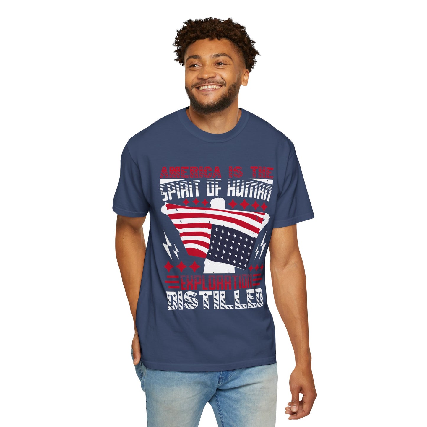 Patriotic Unisex T-Shirt - Spirit of Human Exploration, Independence Day Gift, July 4th Celebration Wear, American Pride Tee - 13792