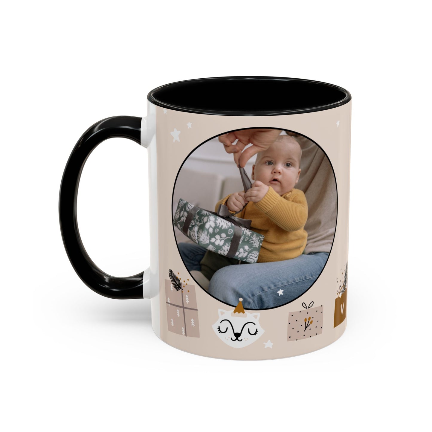 My First Christmas, Customizable - Accent Coffee Mug (11, 15oz) - 10860