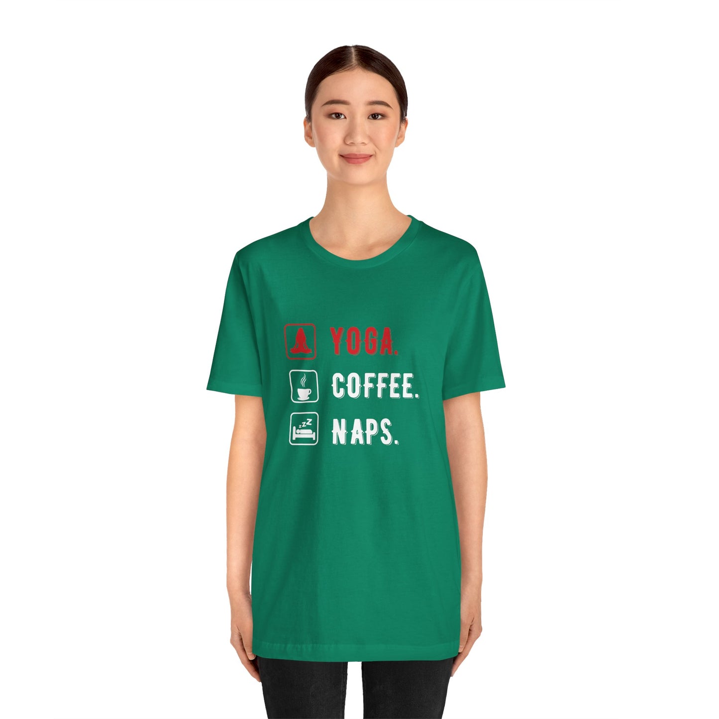 Yoga Coffee Naps - Unisex Jersey Short Sleeve Tee - 12159