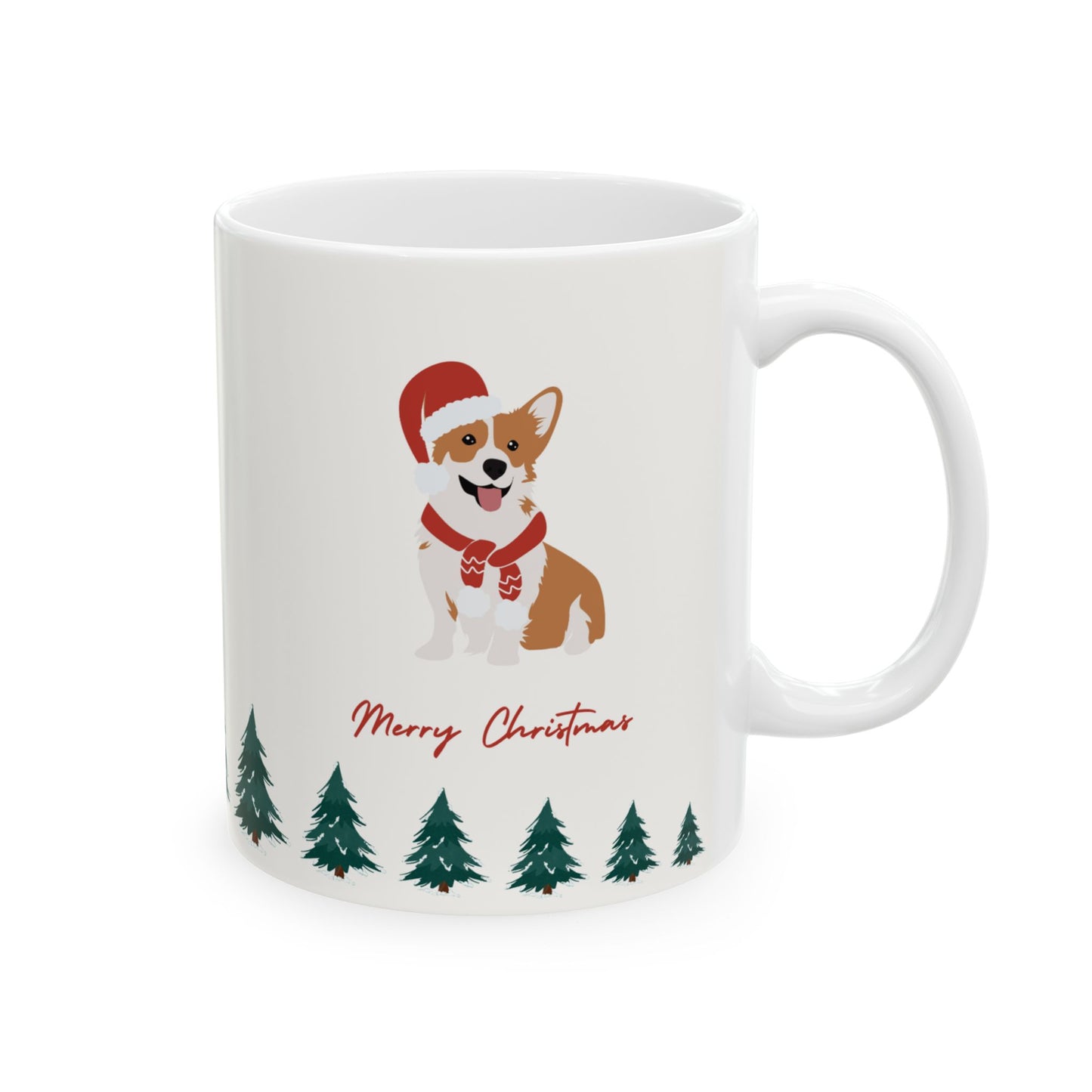 Santa & Dog, Merry Christmas - Ceramic Mug, (11oz, 15oz) - 10911