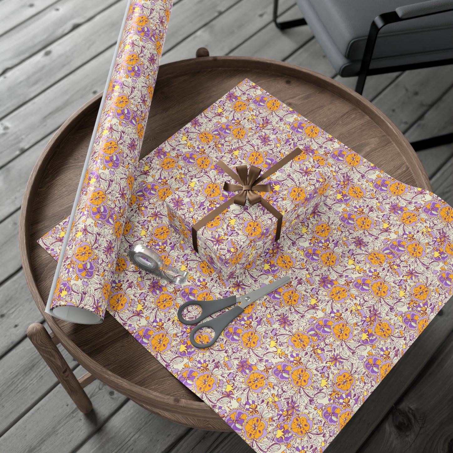 Orange & Purple Flowers - Gift Wrap Papers - 10240