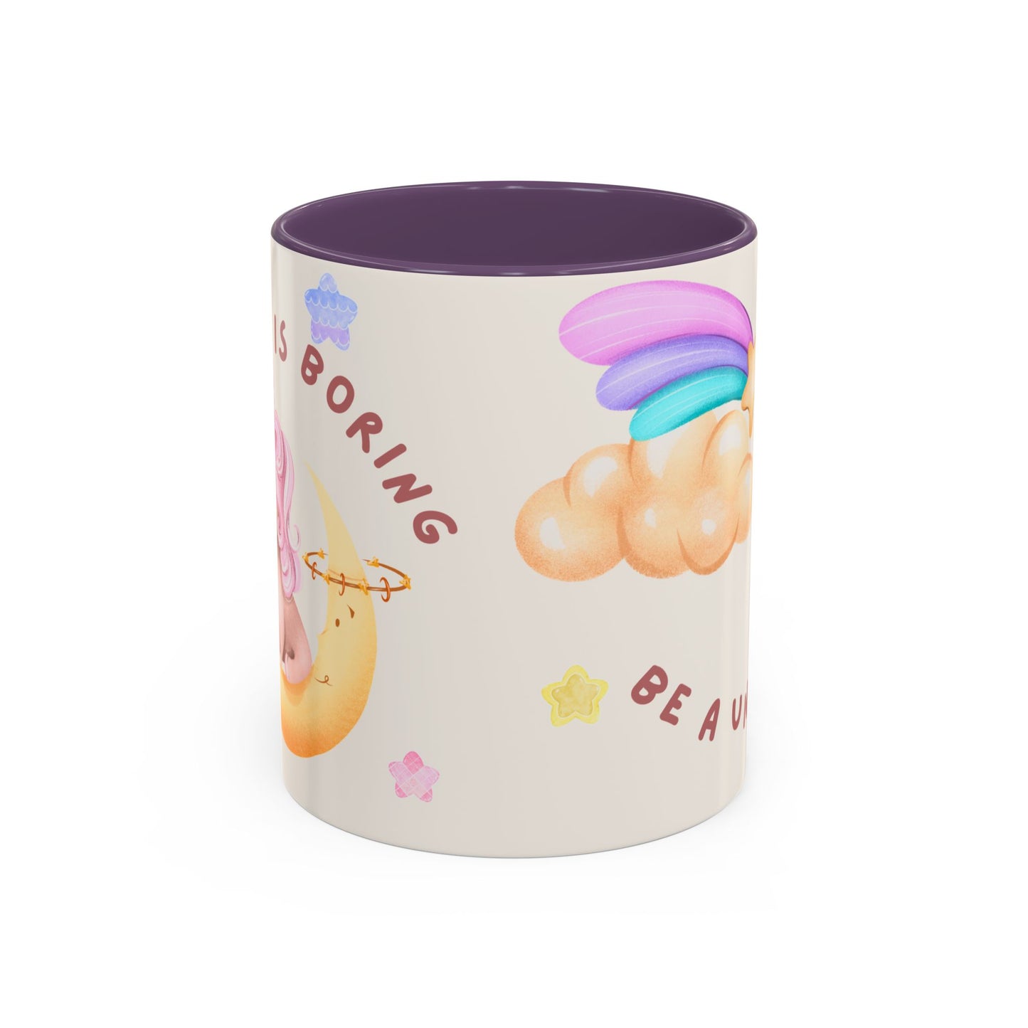 Normal is Boring, Be A Unicorn - Accent Coffee Mug (11, 15oz) - 11084