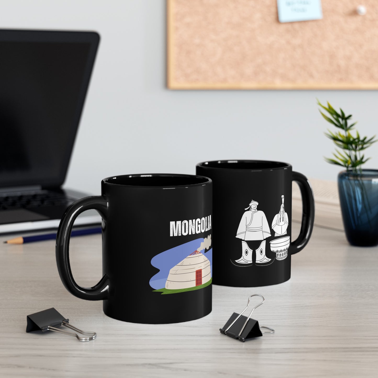 Mongol Ger | Mongolia|  Black Mug