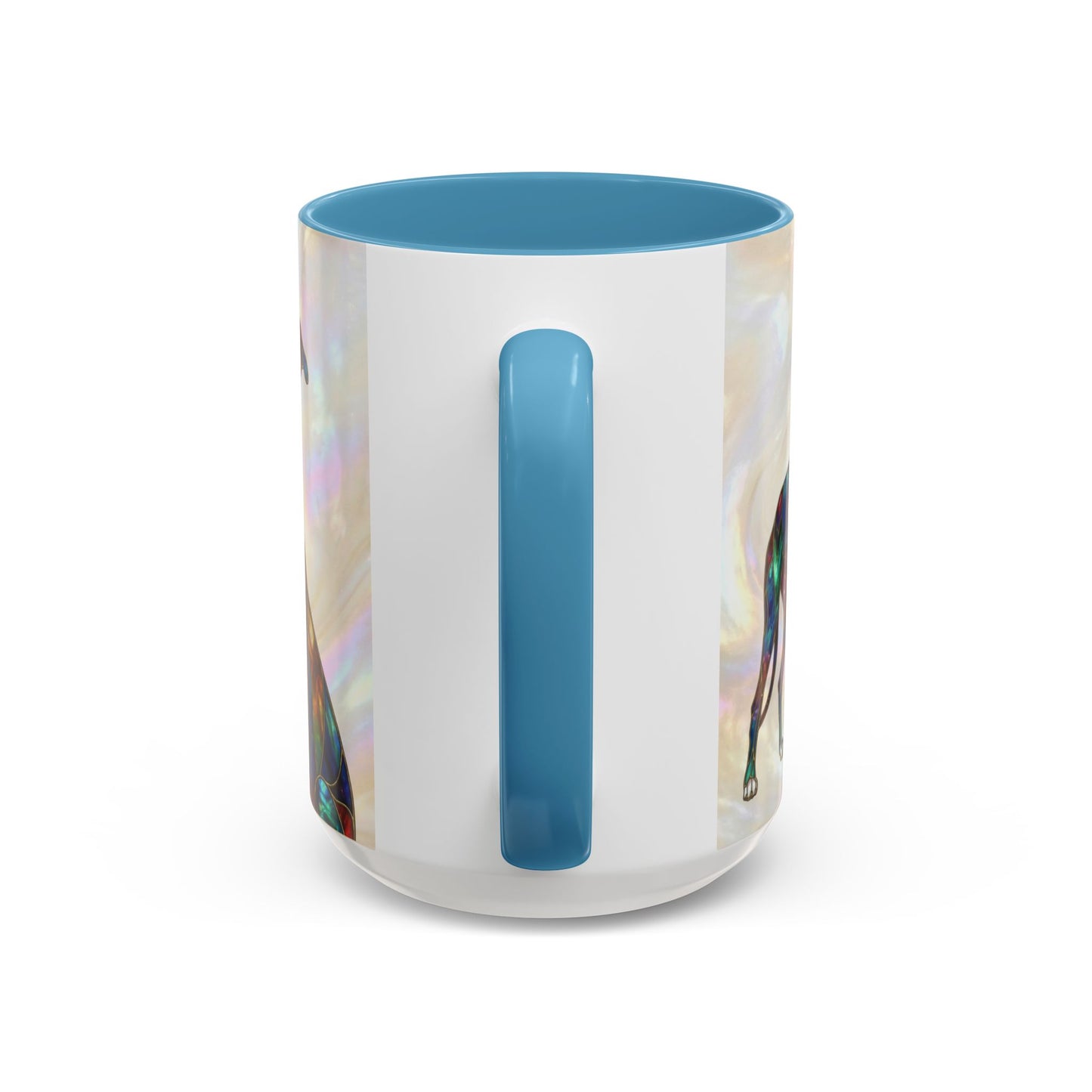 Personalized Greyhound Coffee Mug – Stained Glass Dog Accent Mug (Name Customizable)  - 14523