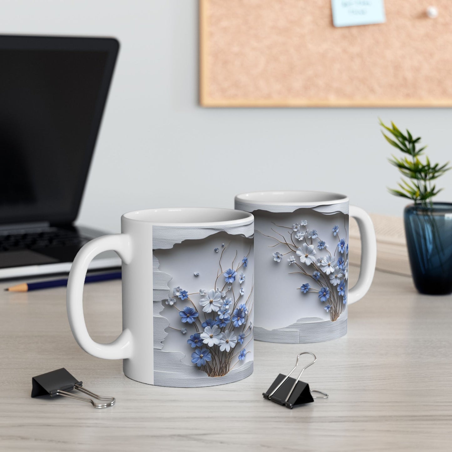 Beautiful Flowers, Vintage  - Ceramic Mug, (11oz, 15oz) - 11480