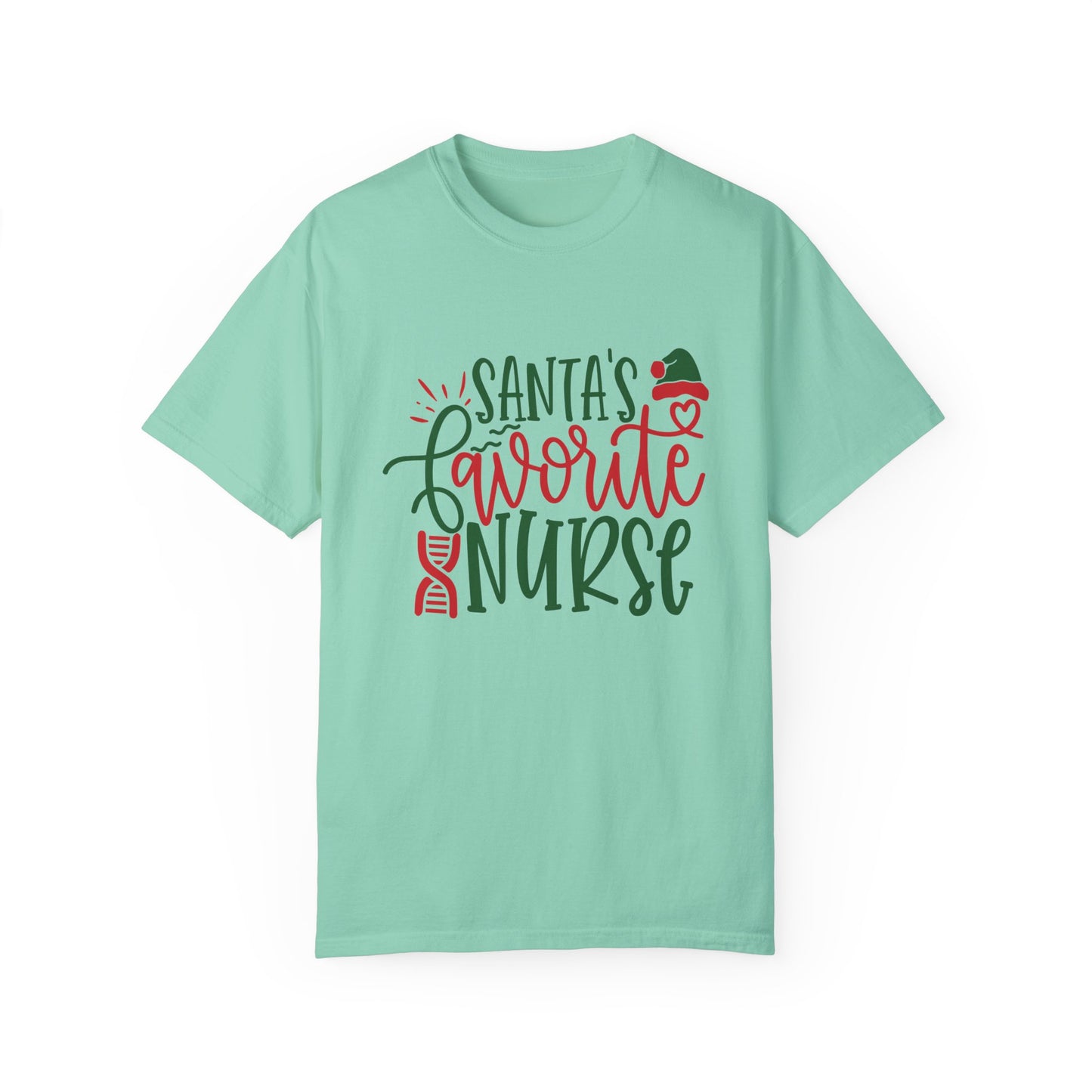 Santa's Favorite Nurse - Unisex Garment-Dyed T-shirt - 10352