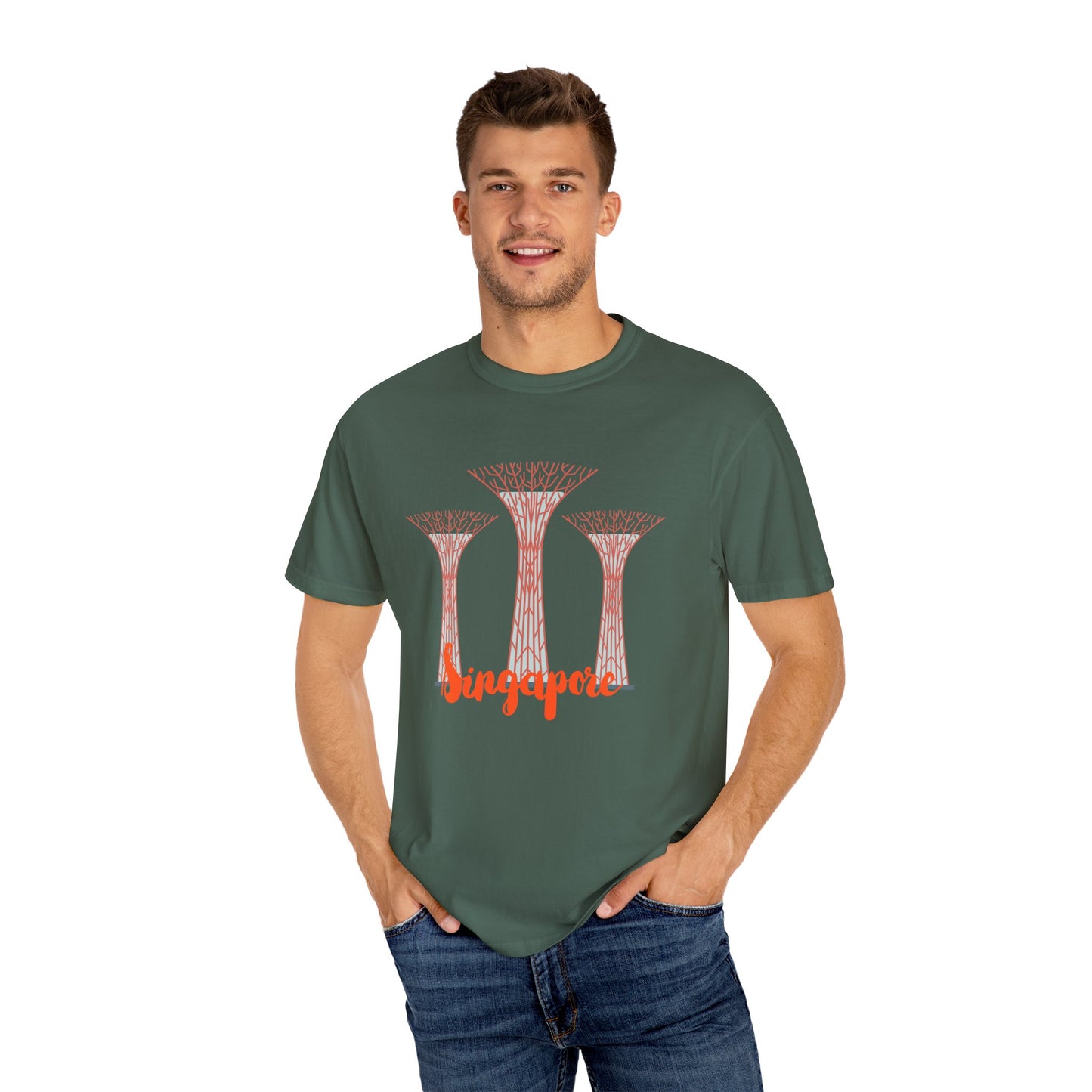SingaporeT-Shirt - Casual Unisex Garment-Dyed Tee - 12085